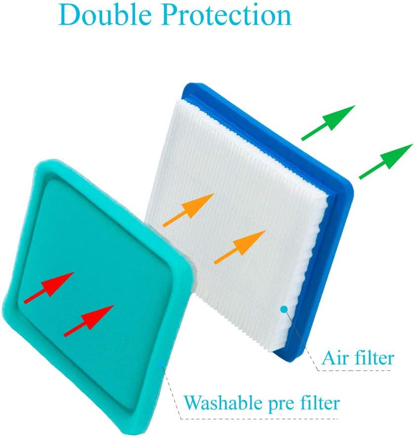 HOODELL 3 Pack 491588S Air Filter with Pre Filter, Compatible with 491588 493537 493537S Toro 20332 Craftsman 33644, Push Lawn Mower Air Cleaner image number 6