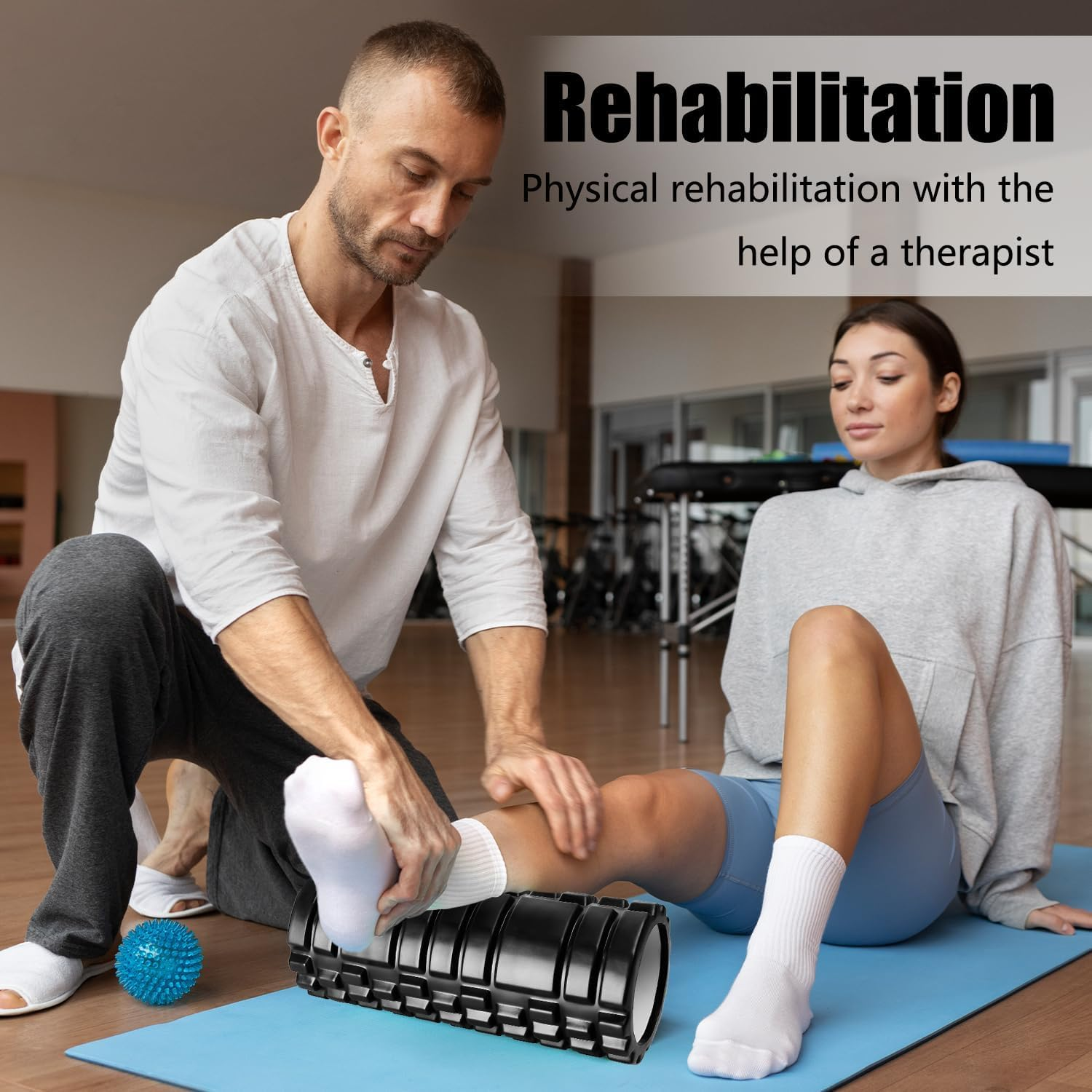 Foam Roller - EVA Muscle Massage Roller for Deep Tissue Tension Relief, Trigger Point Fitness, Self Massager for Back, Legs, Yoga, Pilates, Gym (Black) image number 1