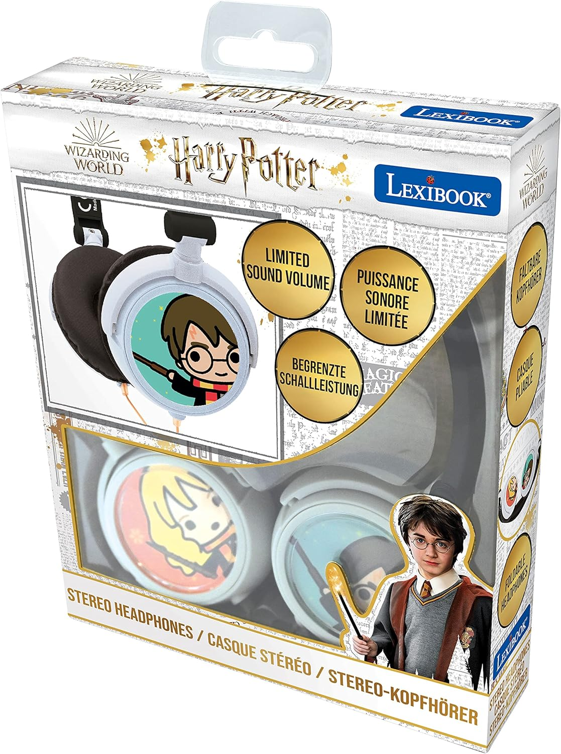 Lexibook Harry Potter Stereo Headphone,Safe Volume, Foldable and Adjustable, White/Gold HP015HP image number 2
