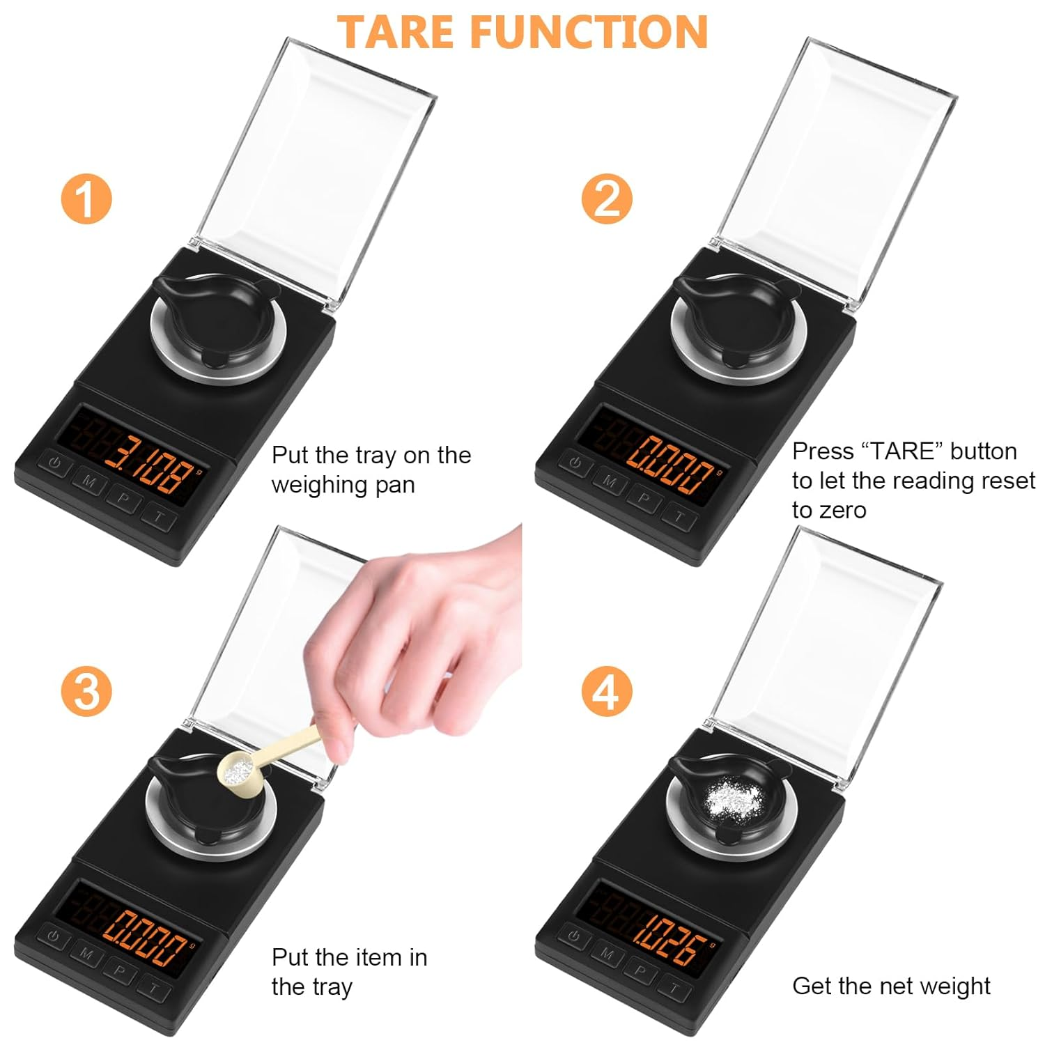 Fuzion Milligram Scale 50G X 0.001G, Mg Scale with 9-In-1 Design - Micro Scale, Powder Scale for Reloading with Portable Case, Microgram Scale Usb/Battery Powered image number 5