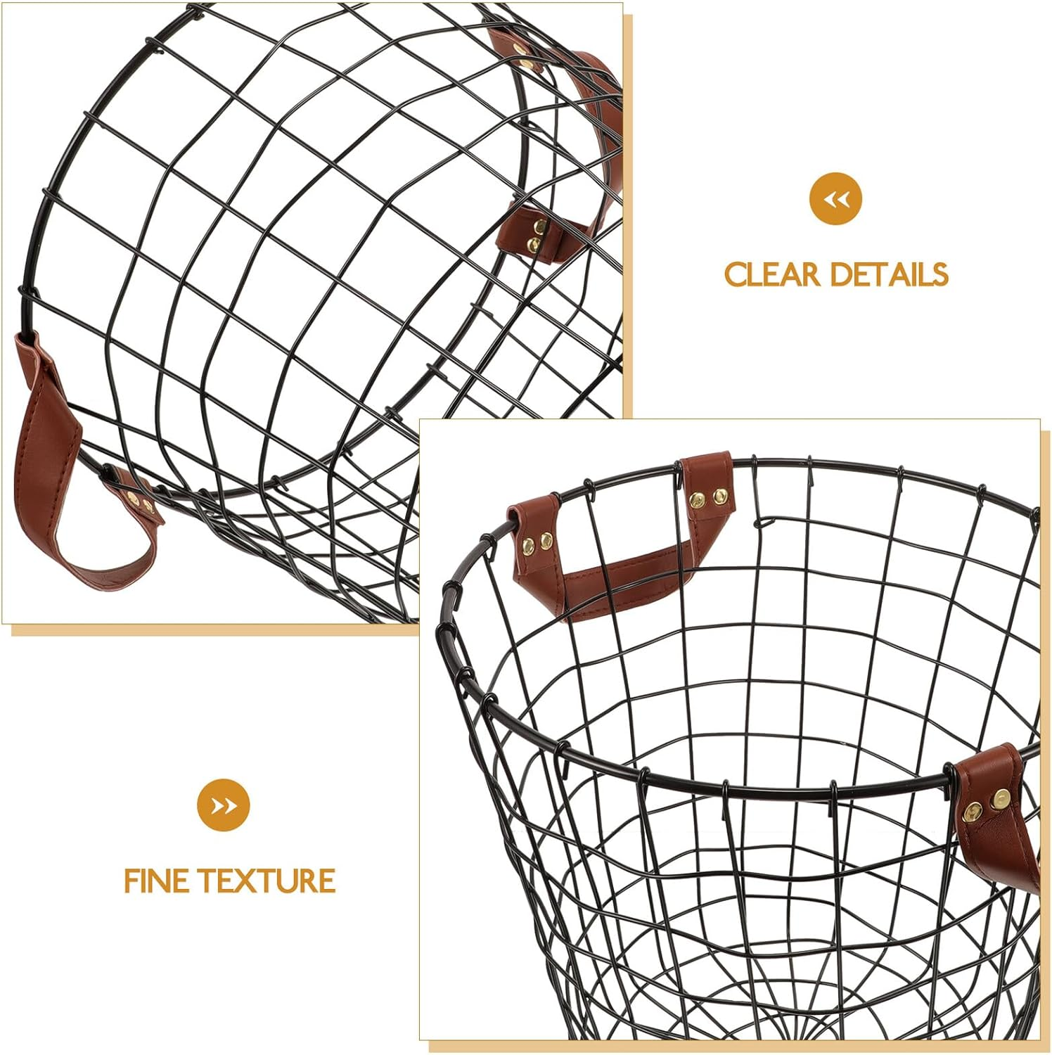 Round Metal Firewood Storage Basket with Handle Iron Wire Organizer for Logs and Sundries Large Capacity Rustic Carrier for Indoor Outdoor Use image number 1