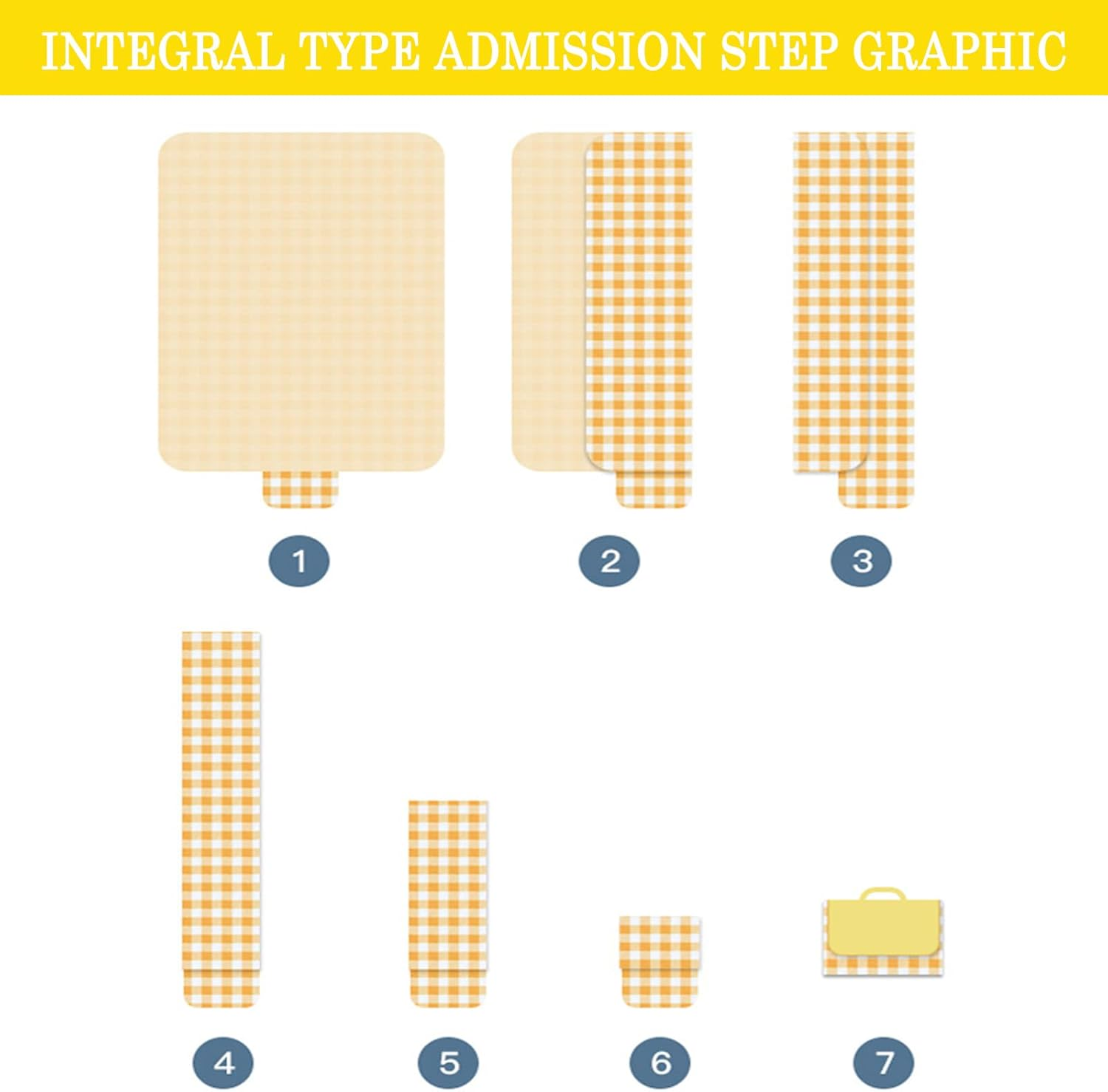 Large Outdoor Picnic Blanket, Foldable Waterproof Gingham Mat, Sandproof Picnic Rug for Beach, Camping, Hiking, Travel, Family, Park,Courtyard (Yellow, 200X300Cm) image number 6