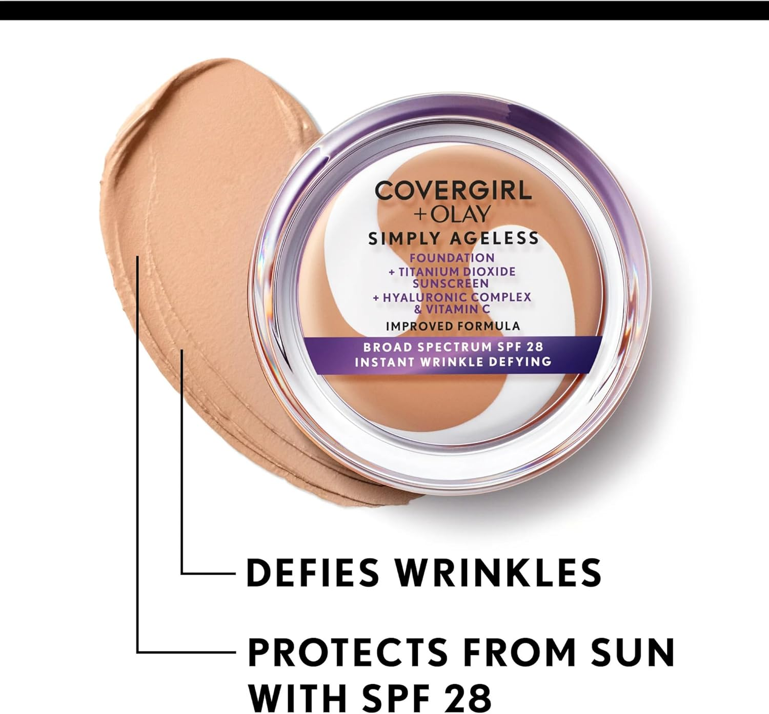 Covergirl Simply Ageless Instant Wrinkle Defying Foundation #245 Warm Beige 12G image number 4