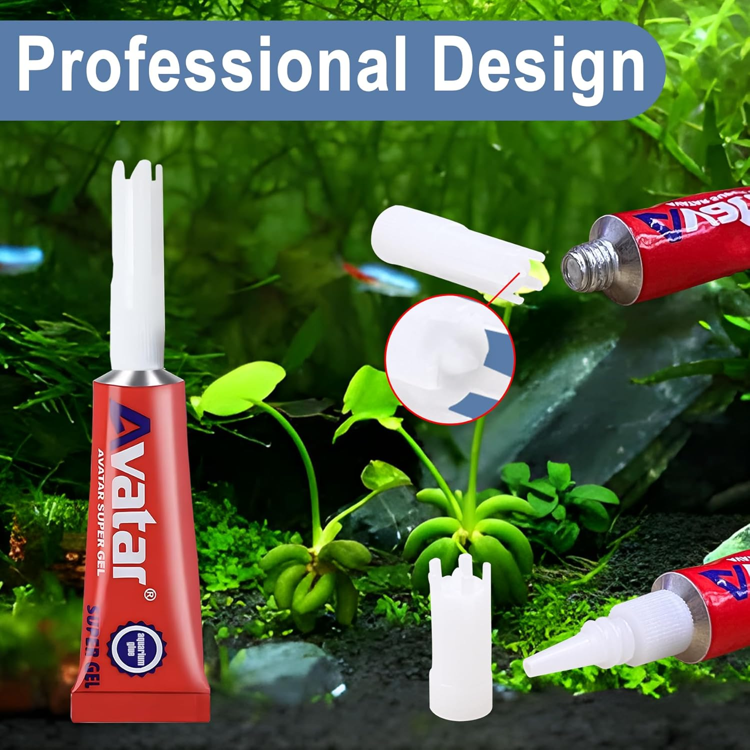 6Pcs Aquarium Glue, Aquarium Aquascape Aquatic Plants Coral Glue, Safety and Quick-Drying, Reef Glue Suitable for Aquatic Plants, Moss, Coral, Stones, Shells, Fresh Water and Salt Water All Can Be Us