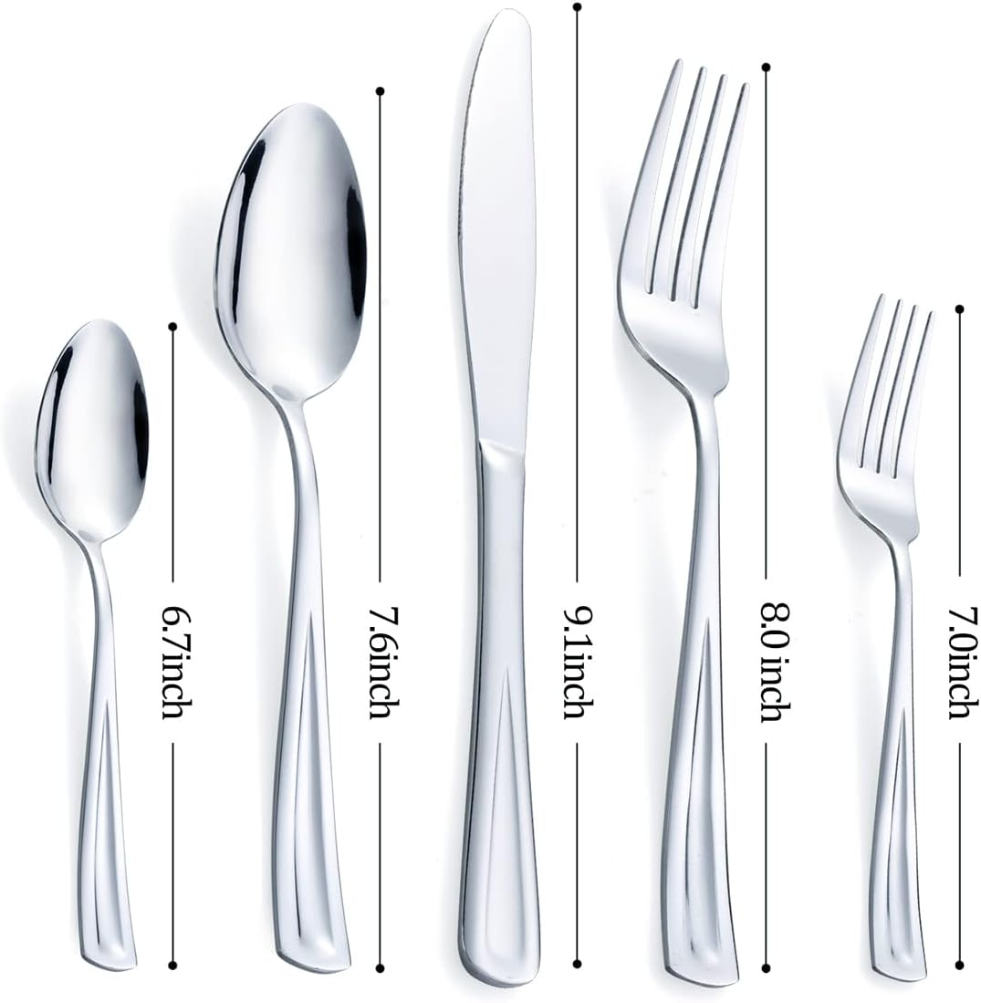 Gogeili 30-Piece Silverware Set for 6, Stainless Steel Flatware Cutlery Set for 6, Include Fork, Knife and Spoon Set, Mirror Finished image number 1