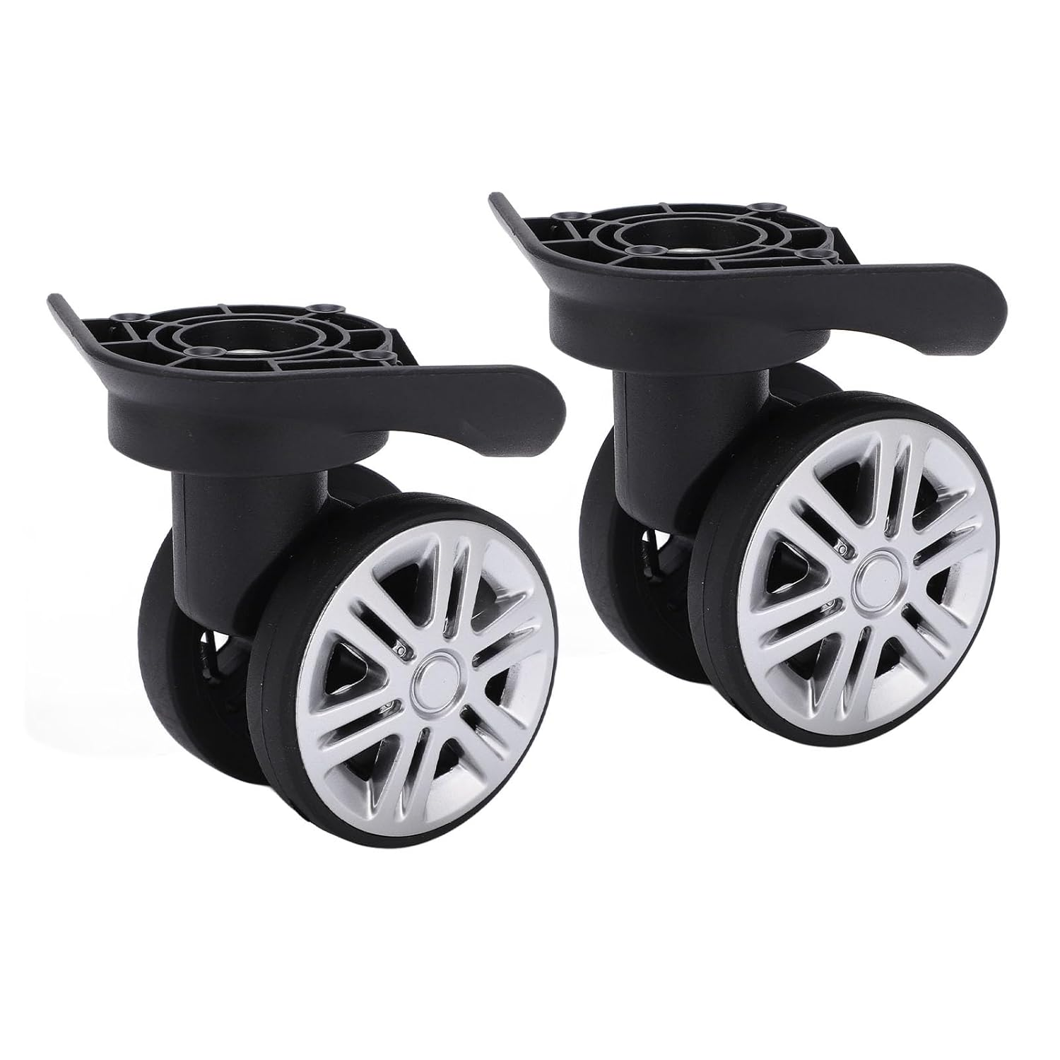 1 Pair of Luggage Wheels, 1 Pair Universal Luggage Swivel Wheels Suitcase Swivel Casters Repalcement Mute Double Row Wheels image number 2