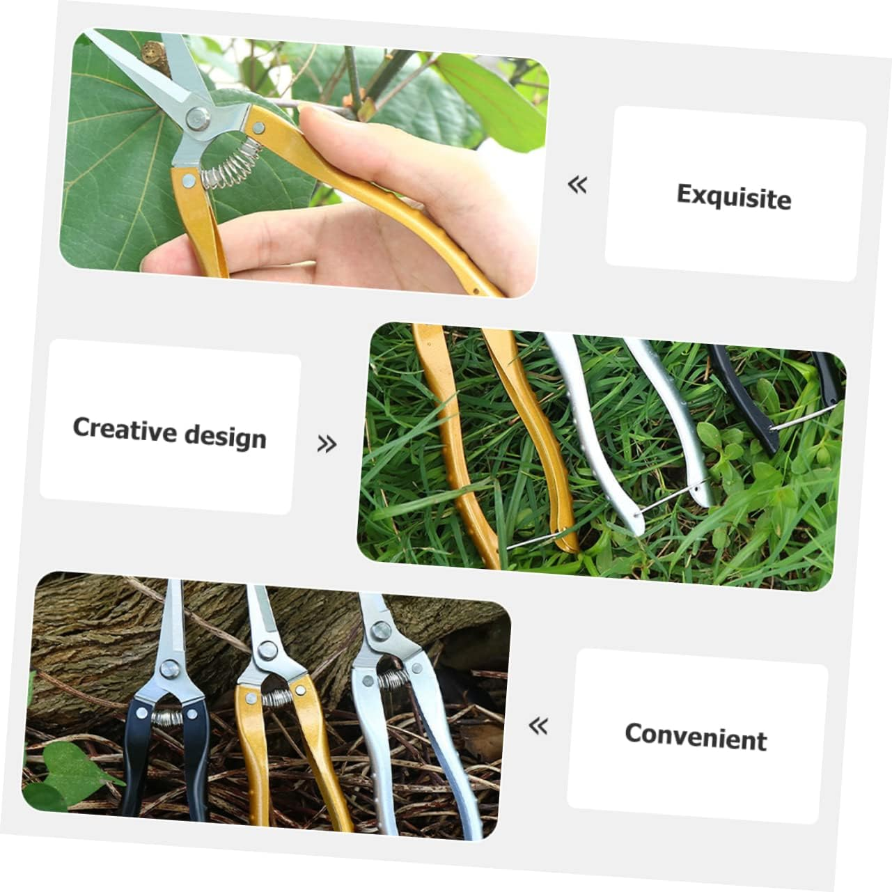 WHAMVOX 2Pcs Garden Shears Pruning Shears for Flower Cutting Stainless Steel Flower Scissors for Gardening Vegetable and Fruit Harvesting image number 2