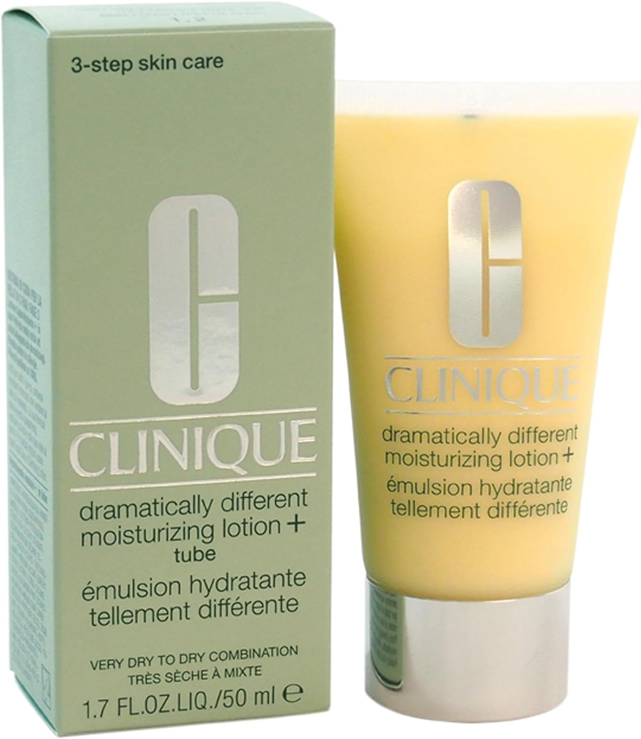 Clinique 3-Step Dramatically Different Daily Moisturizing Lotion+ for Dry to Dry Combination Skin Types with Urea, 4.7 Fl. Oz. image number 1