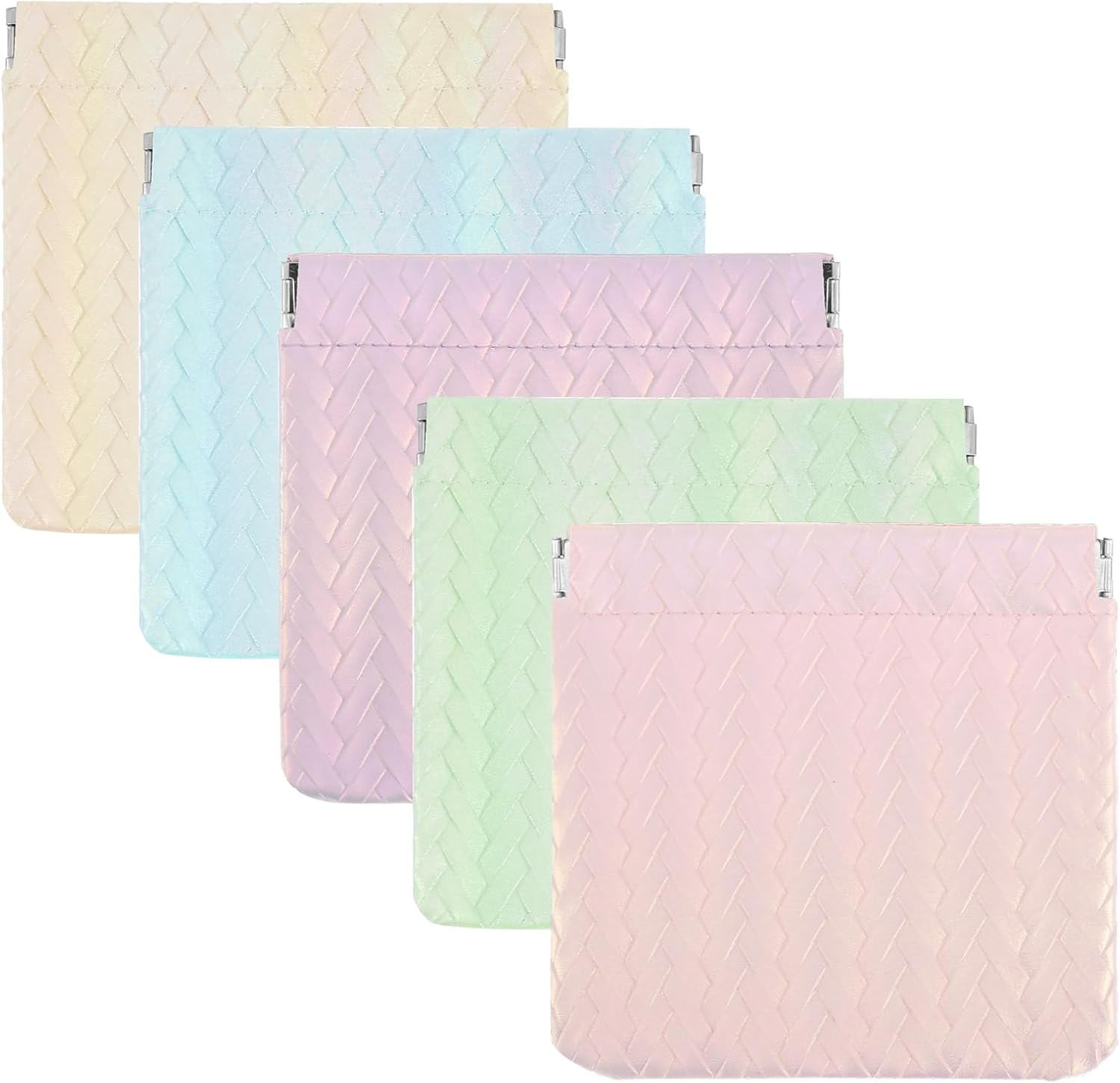 DJAPWPX-5 Pcs Small Makeup Bag for Purse Waterproof PU Leather Cosmetic Bag Portable Pocket Pouch Multifunctional Mini Makeup Bag Set for Women Makeup Organizer