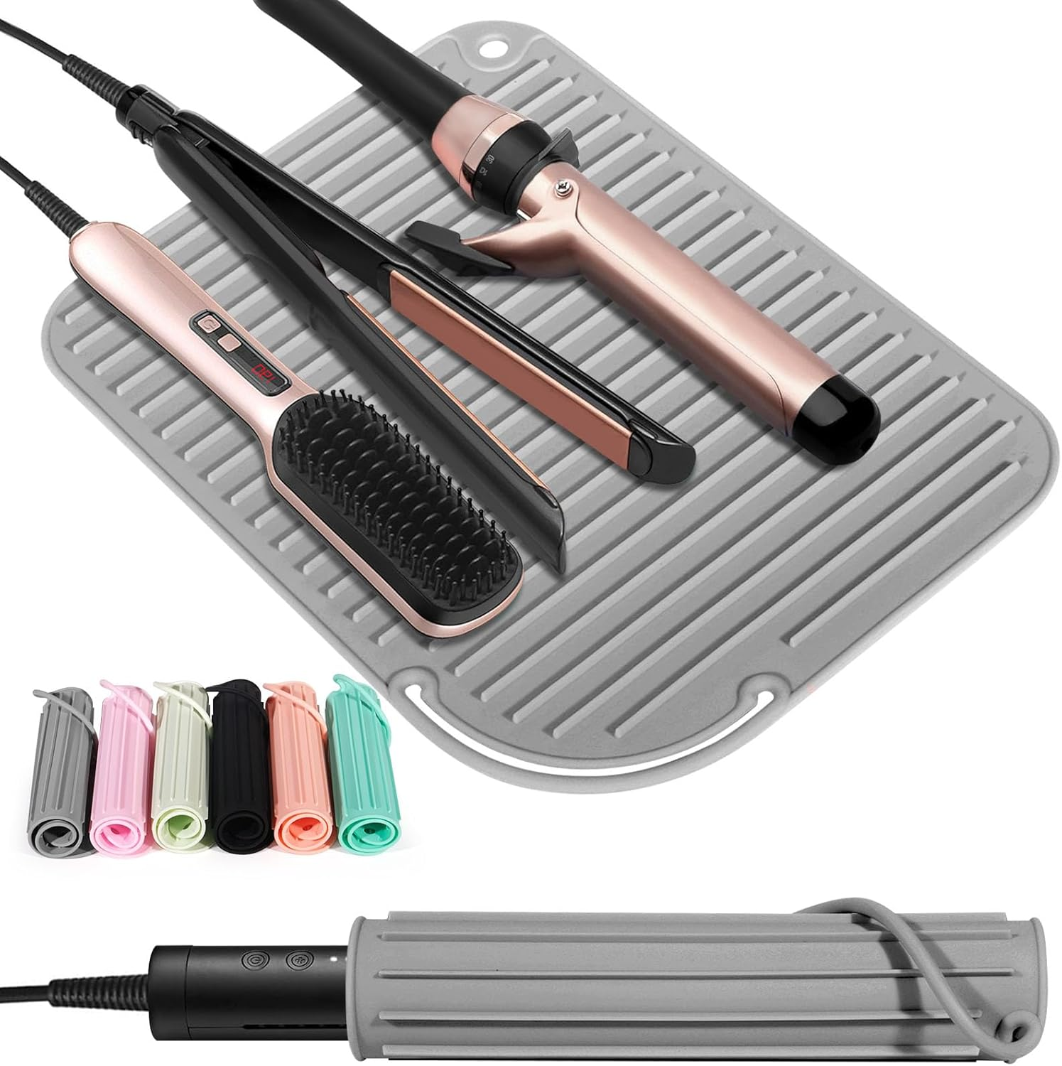 Quccefods Hairdressing Tools Silicone Heat Resistant Mat for Curling Irons, Hair Straighteners, Hair Styling Tools and Flat Irons