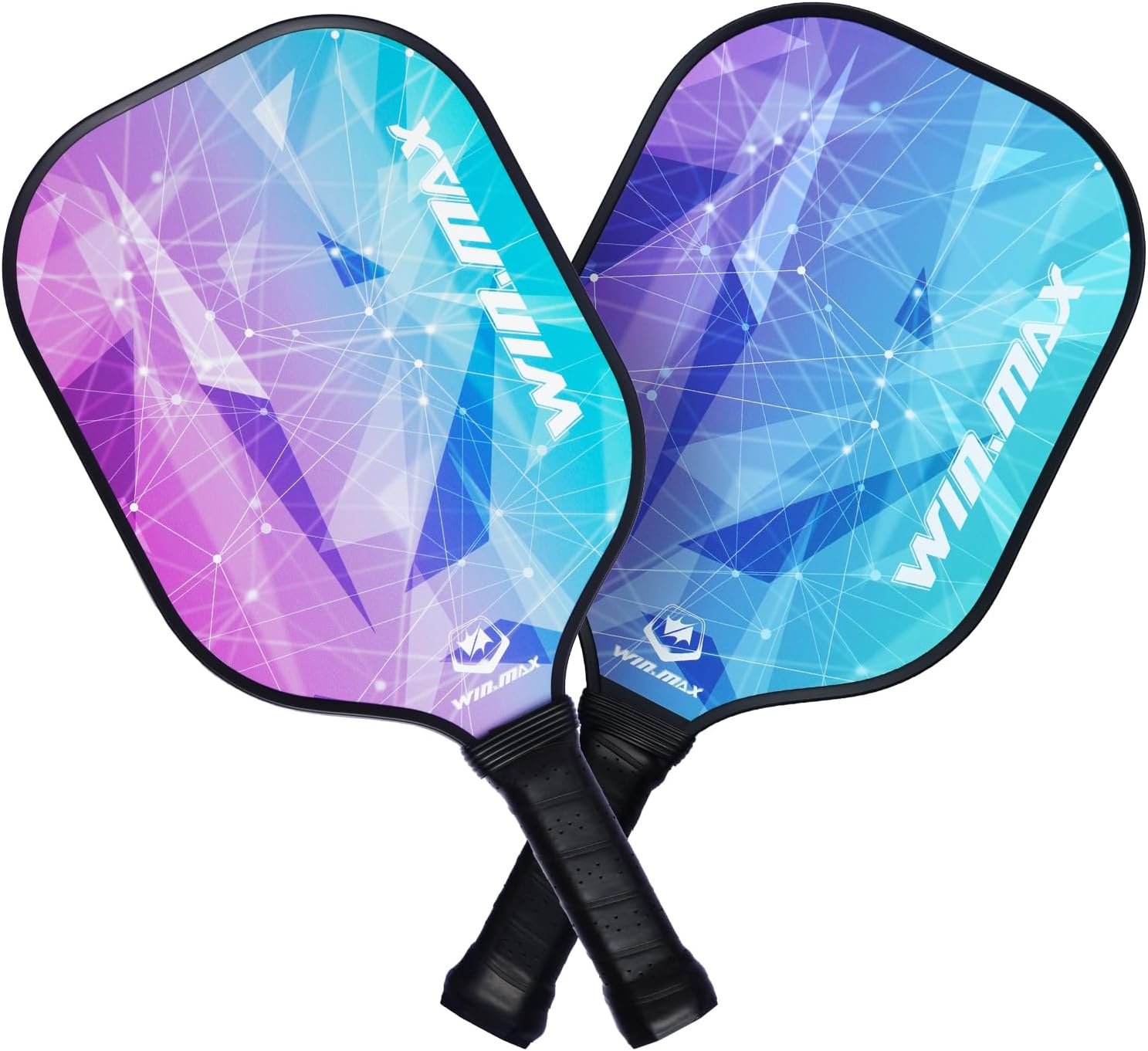 Pickleball Paddles, Fiberglass Surface Pickleball Set with Pickleball Rackets, Pickleball Paddles Set ​For Men Women, 4 Pickleballs and Carry Bag (Purple)