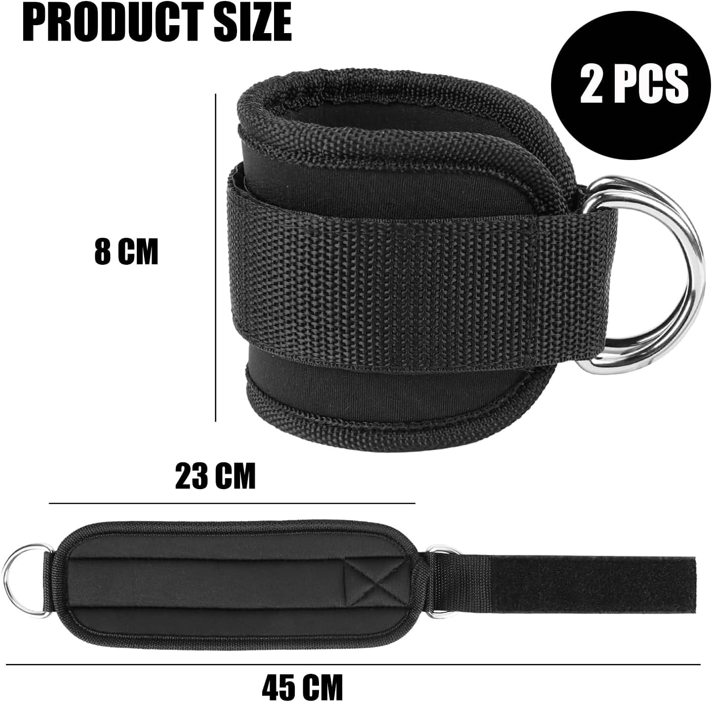 Ankle Strap for Cable Machines and Resistance Bands, Leg Extensions, Glute Workouts, Hip Abductors for Men and Women image number 1