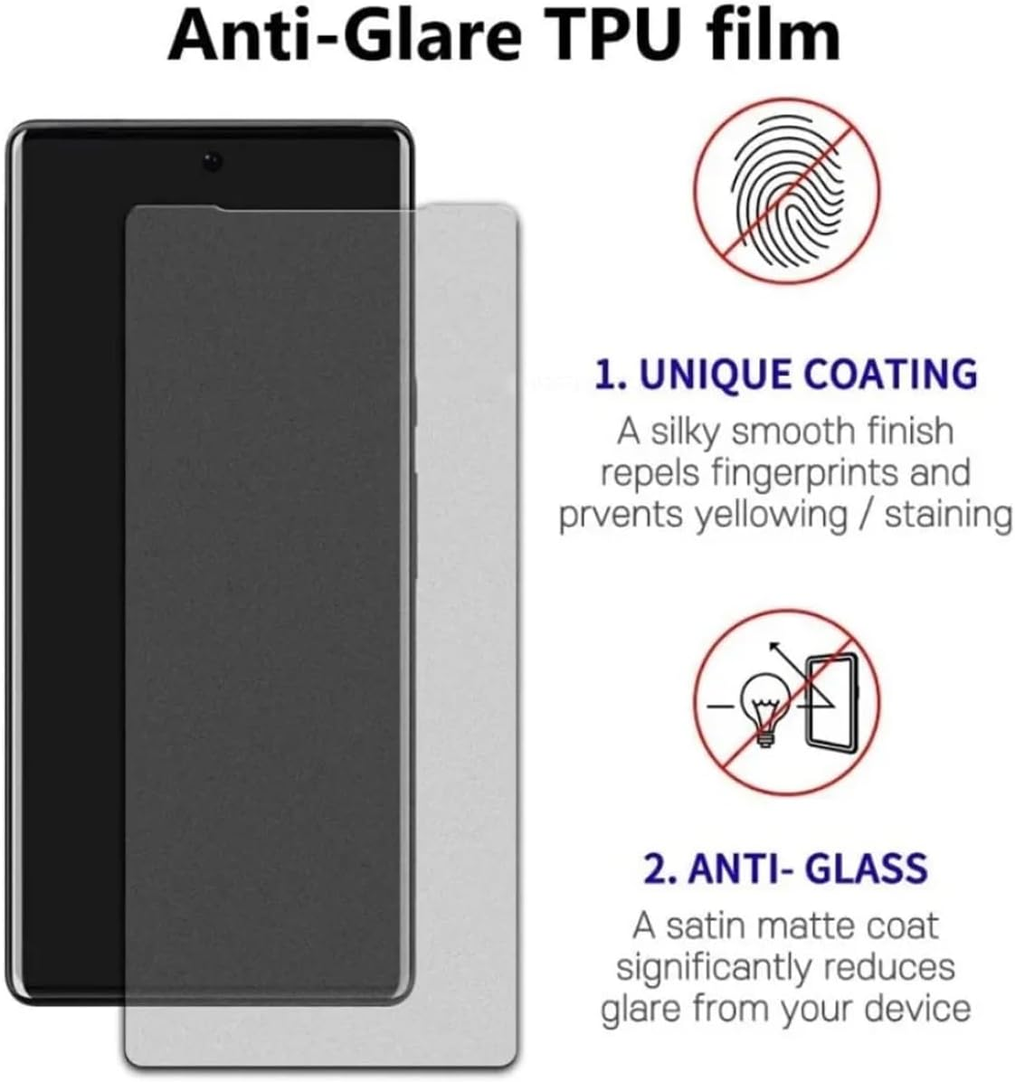 SRSRROP Matte Screen Protector for Oneplus 12 6.82 Inch (Pack of 3), Matte Hydrogel Screen Protector, Anti-Fingerprint Screen Protector, TPU Screen Protector image number 1