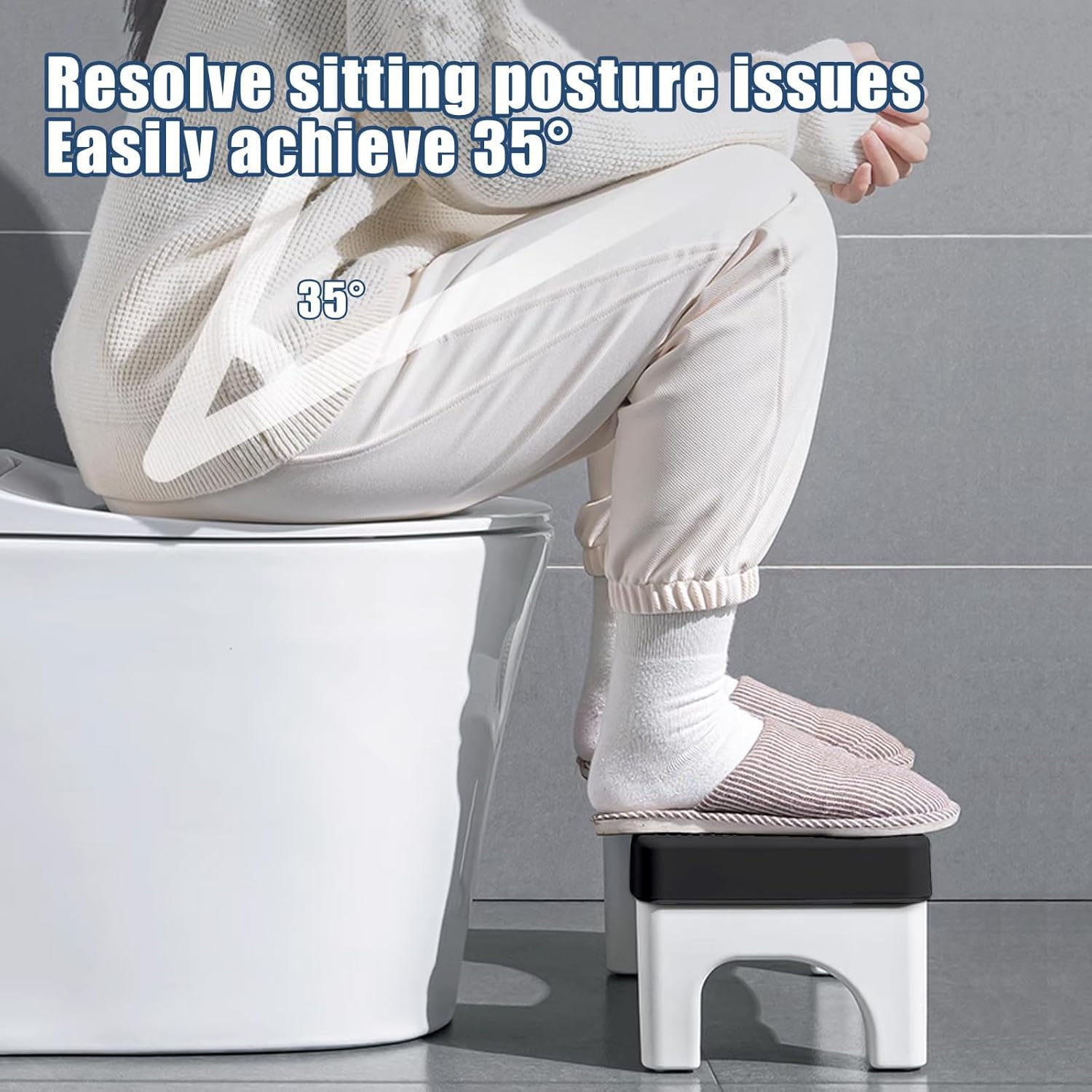 6.7 Inch Toilet Stool Squat Adult,Heavy Duty Non-Slip Potty Squatty Stool,Toilet Step Stool for Adults/Seniors/Kids