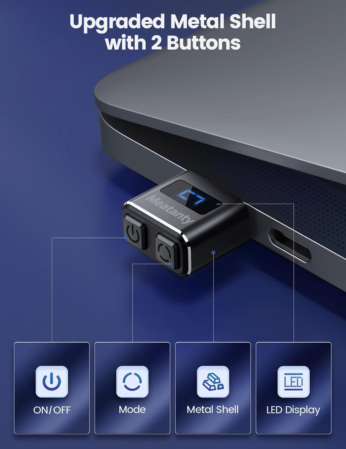 Meatanty USB Mouse Jiggler Tiny Undetectable Mouse Mover with Separate Mode and ON/OFF Buttons,Digital Display and Protective Cover,Supports Multi-Track,Driver-Free,Plug-And-Play Keeps Pc/Laptop Awake image number 2