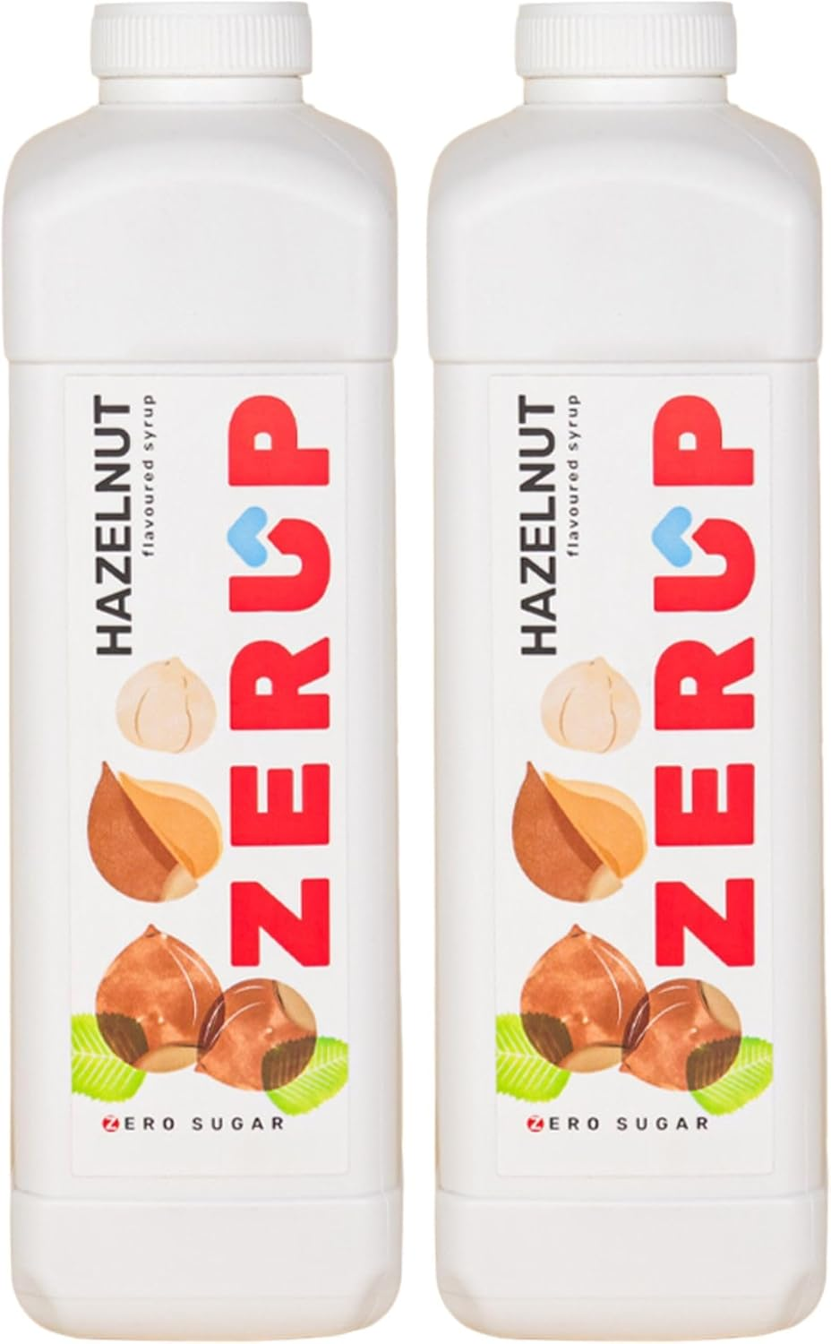 Zerup Zero Sugar Hazelnut Flavoured Syrup 2 X 1L Bottles, Sugar Free Syrup, Hazelnut Flavour Drink Mix, Low Calorie Flavourings for Milk Shakes, Cocktails, Teas, Gluten Free, Keto Friendly, Halal image number 2