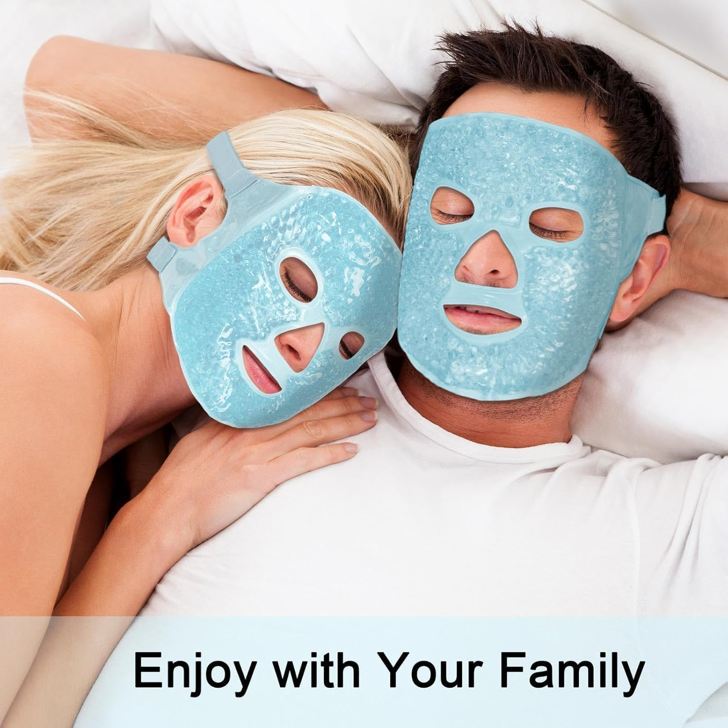 Gel Face Eye Mask, Facial Cold Hot Compress, Sleeping Heat Ice Spa Therapy Pack, Reduce Puffy Dark Circles Bags under Eyes, Migraines Headaches Sinus Pressure Stress Relief Relaxation, Skin Care (Purple) image number 6