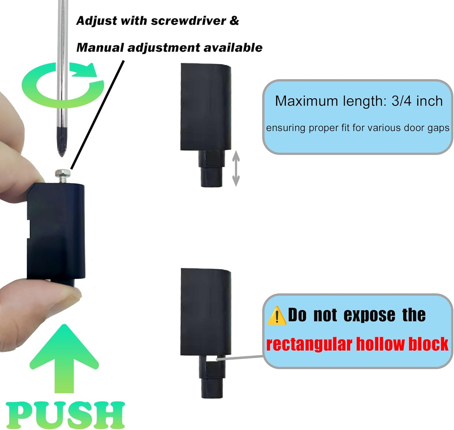 Mechanical Door Stopper - Upgrade with Removable Design, Adjustable Height for Door Gaps, Windproof, Easy Installation with Adhesive Pads or Screws (Golden) image number 2