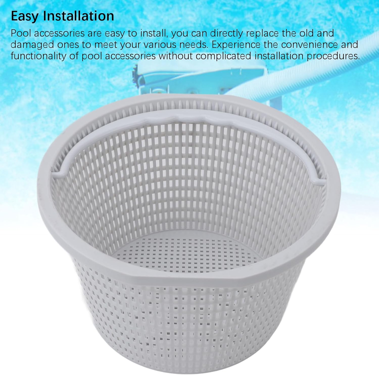 Skimmer Basket, Pool Basket Skimmer Pool Filter Basket with Handle Plastic Pool Filter Basket, Universal Skimmer Basket, Large Size Filter Basket Replacement for Swimming Pools, image number 1