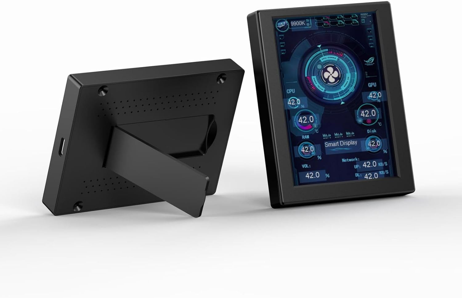 PC CPU Data Monitor, Plug and Play Computer Temperature Monitor Stepless Dimming 360 Degree Rotation 3.5 Inch Type-C Interface for Desktop (Black) image number 3