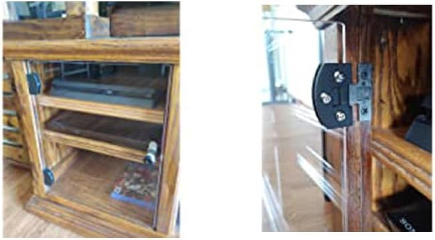 [2 Pieces] Cabinet Door Hinge Bathroom Cabinet Frameless Glass Door Hinge Display Cabinet 90 Degree Hinge for 5-7Mm Glass Door (Black) - Silver image number 7