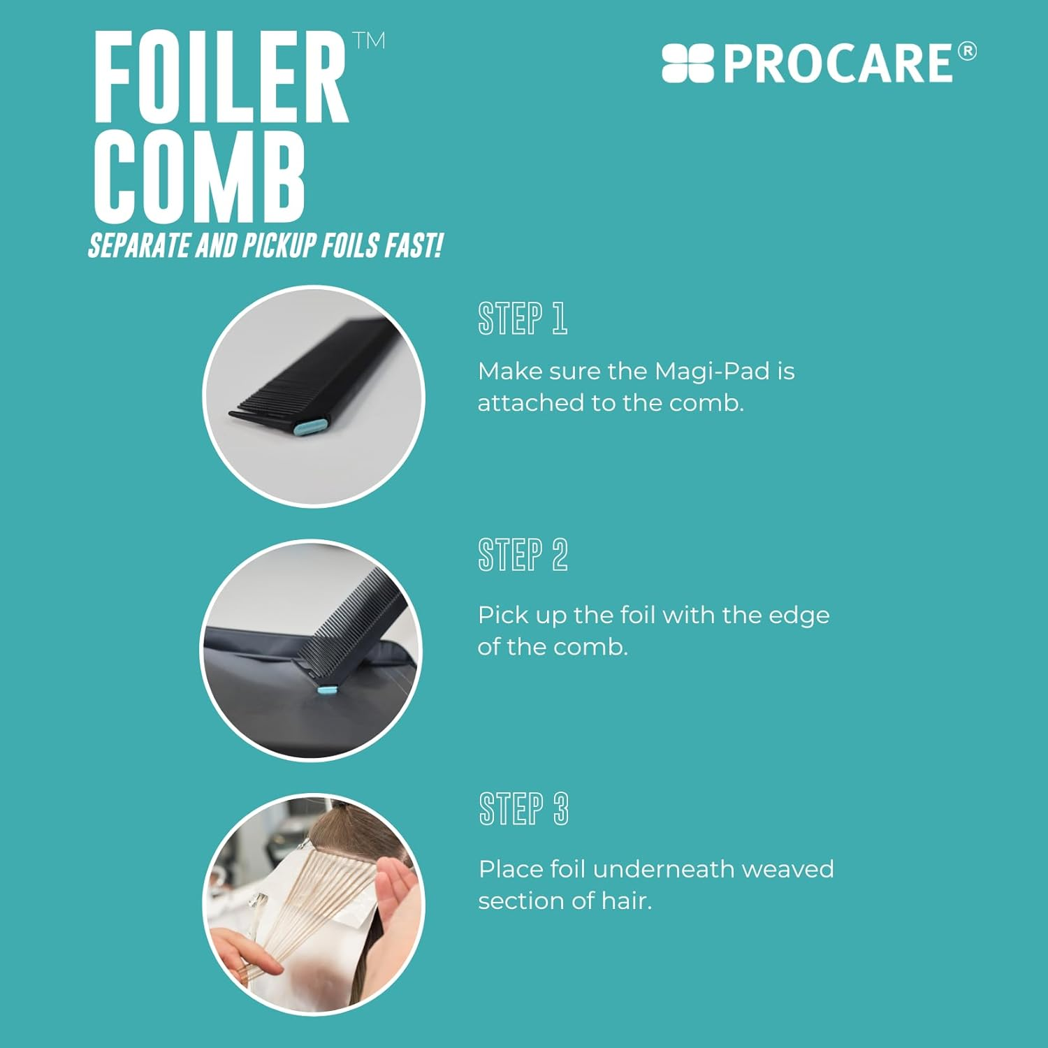 Procare Fast Foiler XL Pin Tail Comb image number 3