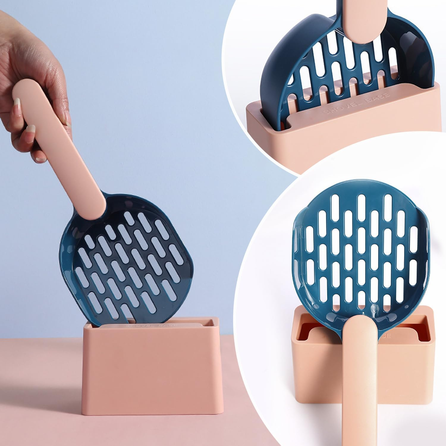 UOPJDD 1-Piece Cat Litter Scoop with Base and 1 X Replacement Scoop, Plastic Cleaning Scoop, Pet Supplies, Cleaning Tools for Cat Litter image number 3