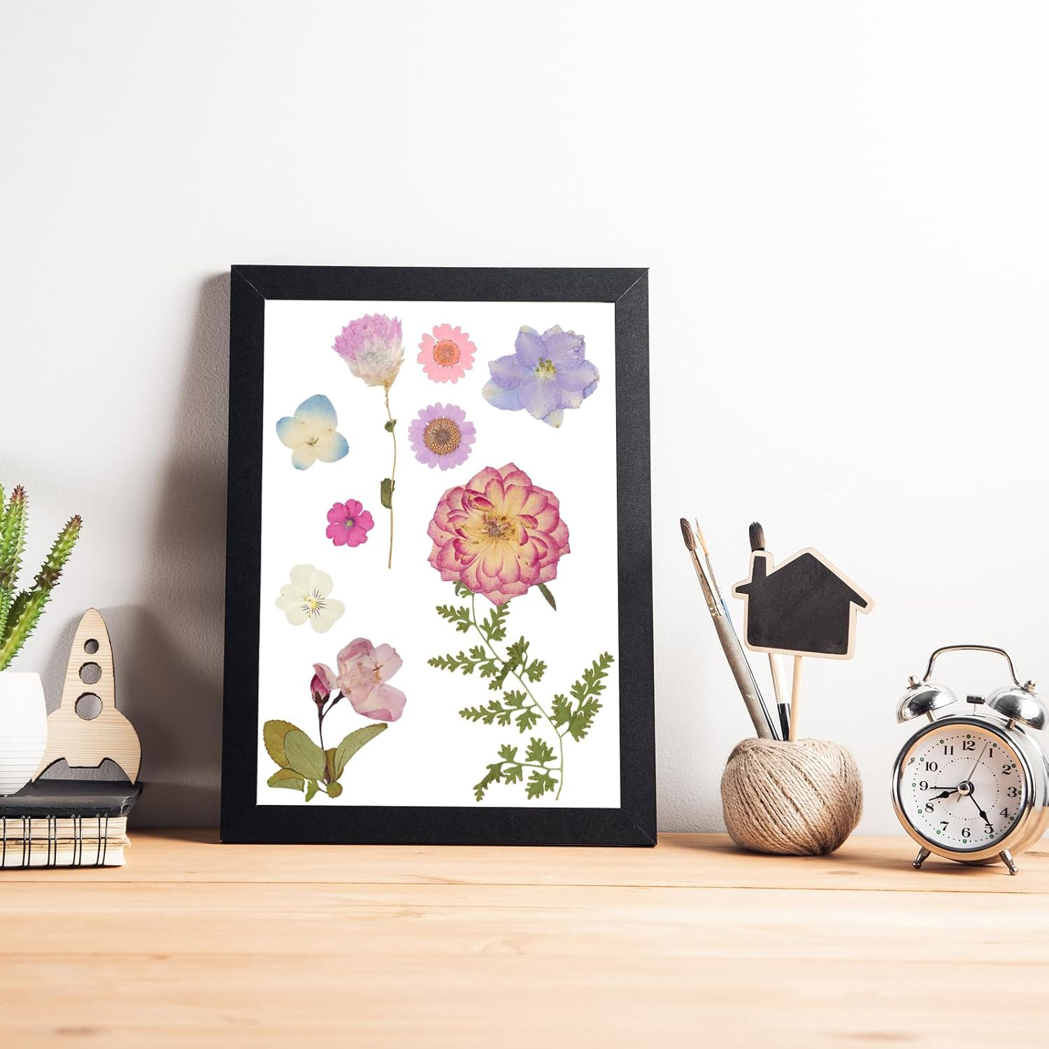 Dried Pressed Flowers Mixed Colorful Daisy Herbs Kit Resin Real Pressed Flowers Natural Dry Leaves Bulk with Tweezers for Making Nails Decoration Scrapbooking DIY Jewelry Candle Crafts image number 2