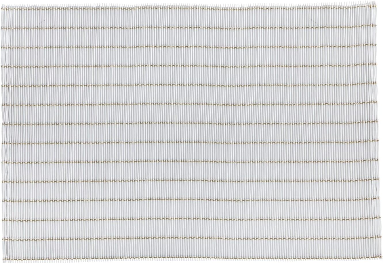 Maxwell & Williams Table Accents Lurex Bamboo Weave Placemat 45X30Cm White W/Gld