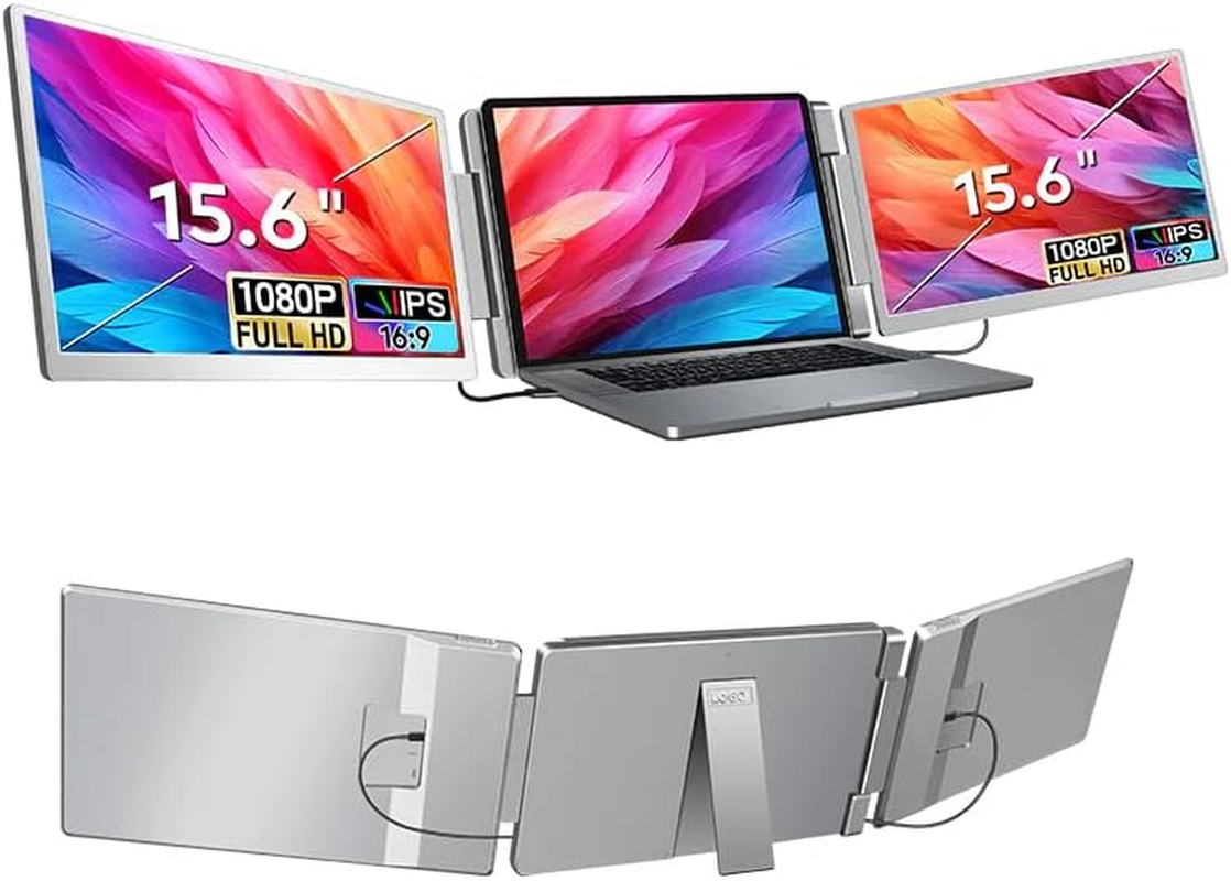 Trion 15.6-Inch 360&deg; Portable Monitor Extender for Laptop 1080P IPS FHD Dual Laptop Screen Grey (1 Year AU Warranty) image number 4