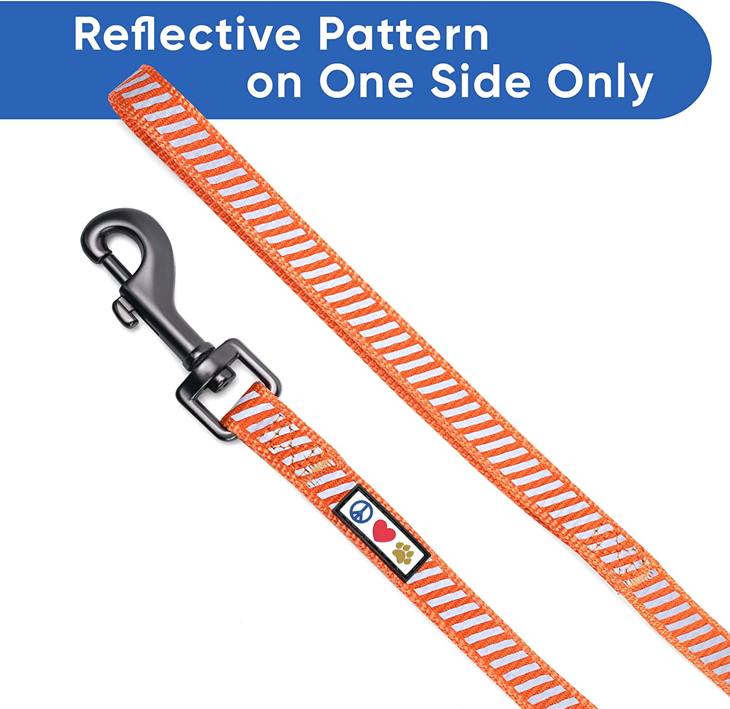 Pawtitas Traffic Puppy Leash Reflective Dog Leash Comfortable Handle Highly Reflective Threads Heavy Duty Dog Training Leash 6 Ft Dog Leash Extra Small Xs/Small S Orange image number 3