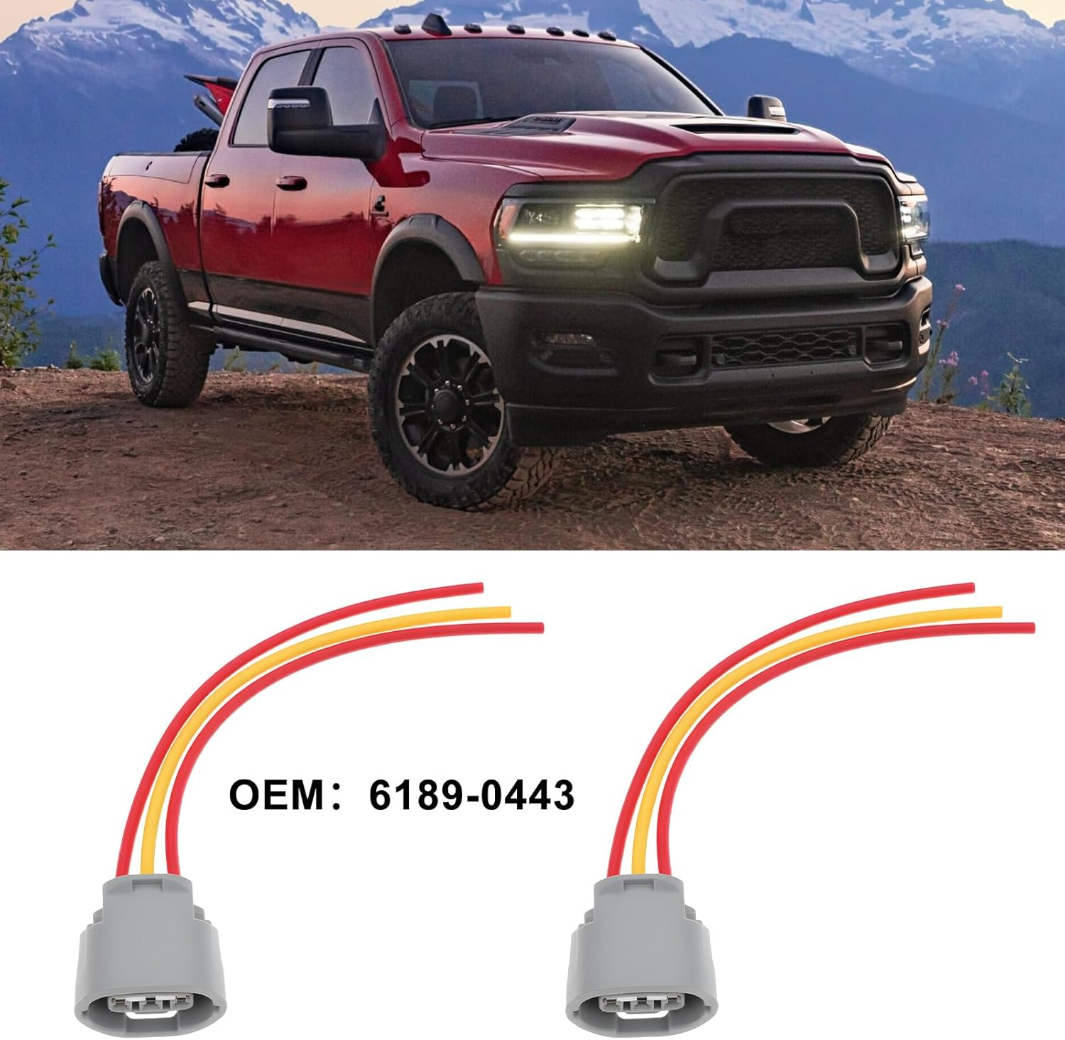 YINETTECH 2X Car Alternator Connector Plug 6189-0443 Compatible with Toyota Compatible with Acura 3-Pin image number 5