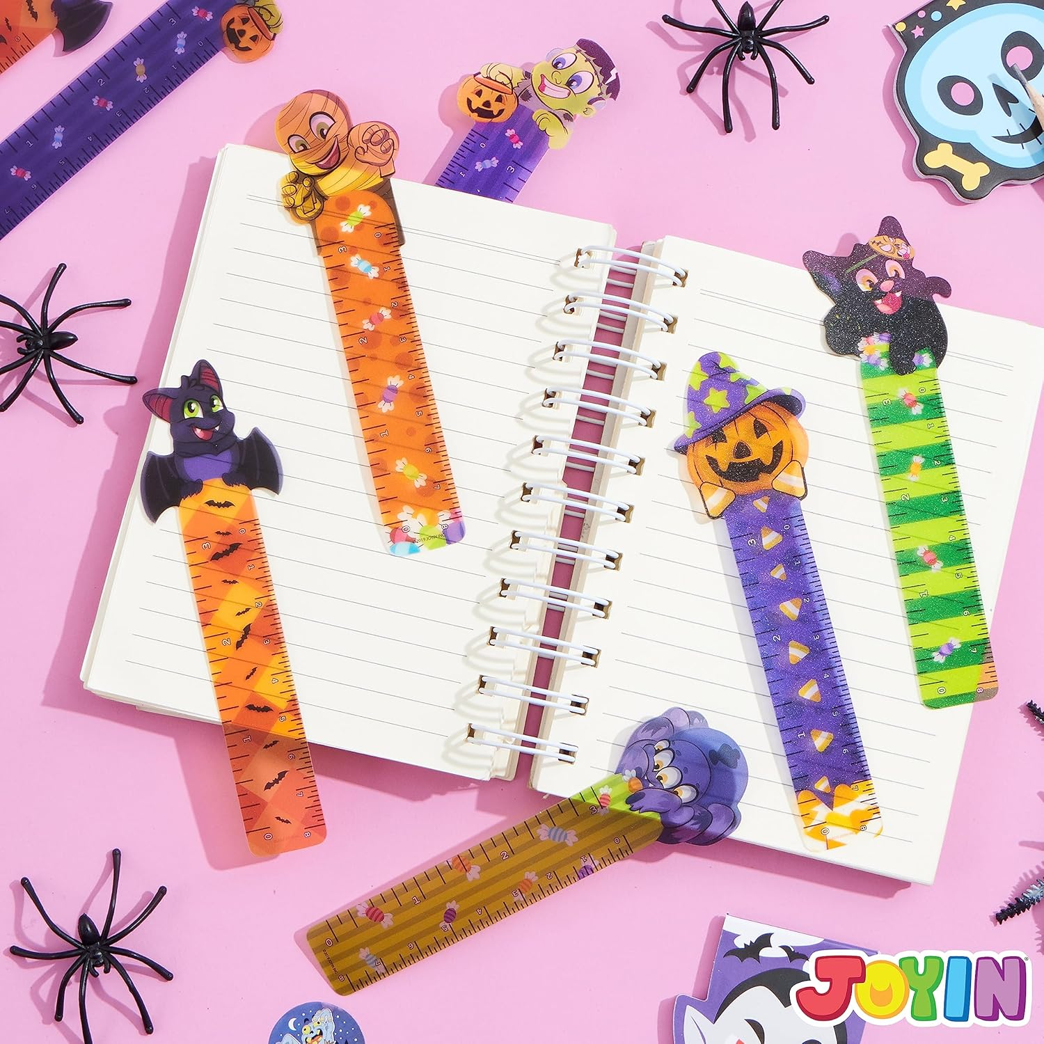 JOYIN 144 PCS Halloween Bookmark Rulers Party Favor Pack (6 Designs) with Halloween Themed Prints for Holiday Decorations, Goodies, Classroom Rewards, Goodie Bag Stuffer and Kids Trick or Treat Prizes image number 5