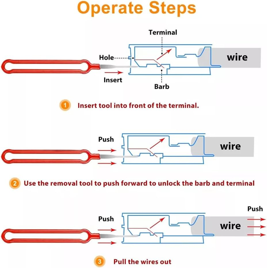 41Pcs Car Terminal Removal Tool Kit Wire Connector Pin Release Extractor Puller image number 4