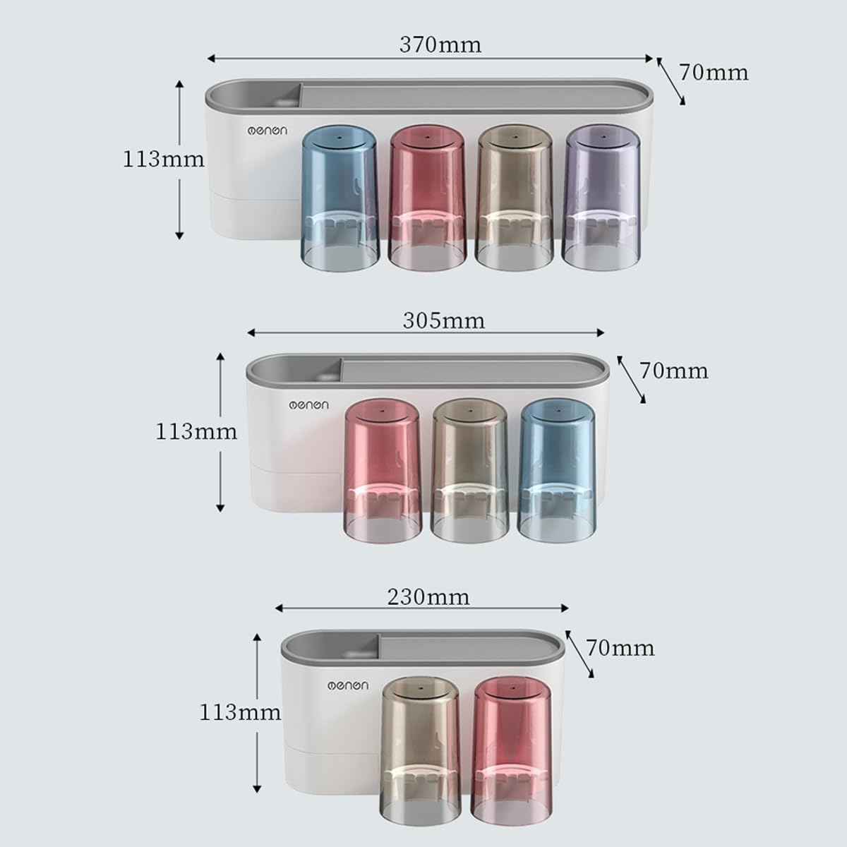 AIMALL Sleek Wall Mounted Toothbrush & Toothpaste Holder Set with Upside-Down Cup | Hygienic Bathroom Storage Solution | Durable Acrylic Organizer for Daily Essentials image number 1