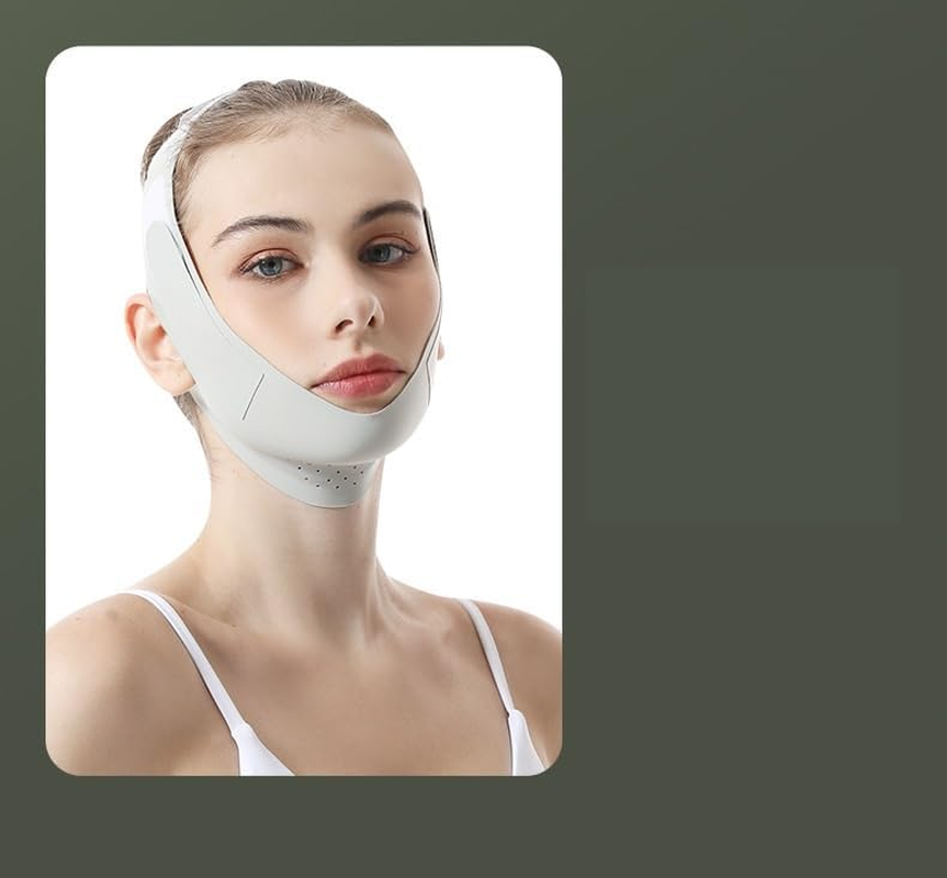 Mask Chin up Mask Face Strap, Soft Chin Strap V Shaped Face Mask (Green, 18 * 58CM) image number 3