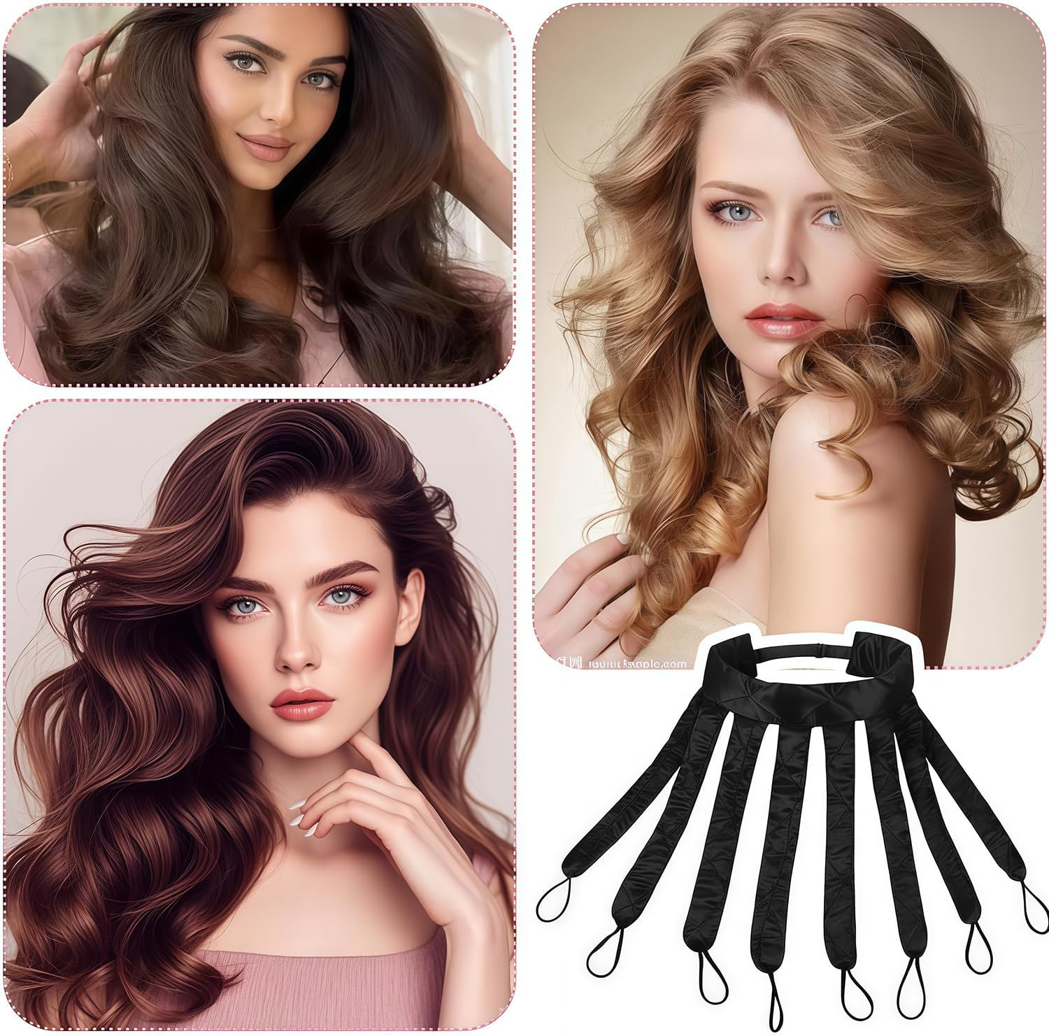 Heatless Headband, Octopus Hair Curler, Overnight Curls without Heat for Long Medium Hair, Silk Band, Soft Headband, Wave Tools for Women, Wave Formers, Overnight DIY Hair Stylin image number 1