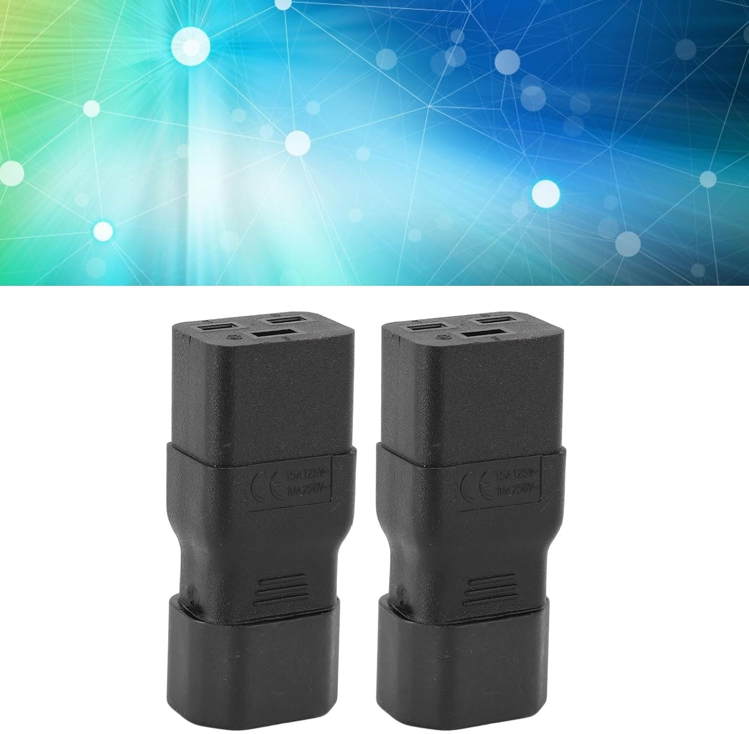 C14 to C19 Adapter,Iec320 C14 to IEC320 C19 Power Adapter, Flame Retardant, Heat Resistant, 10A-15A, with Integrated Molding Reinforcement for Server PDU, UPS Power Adapter image number 3