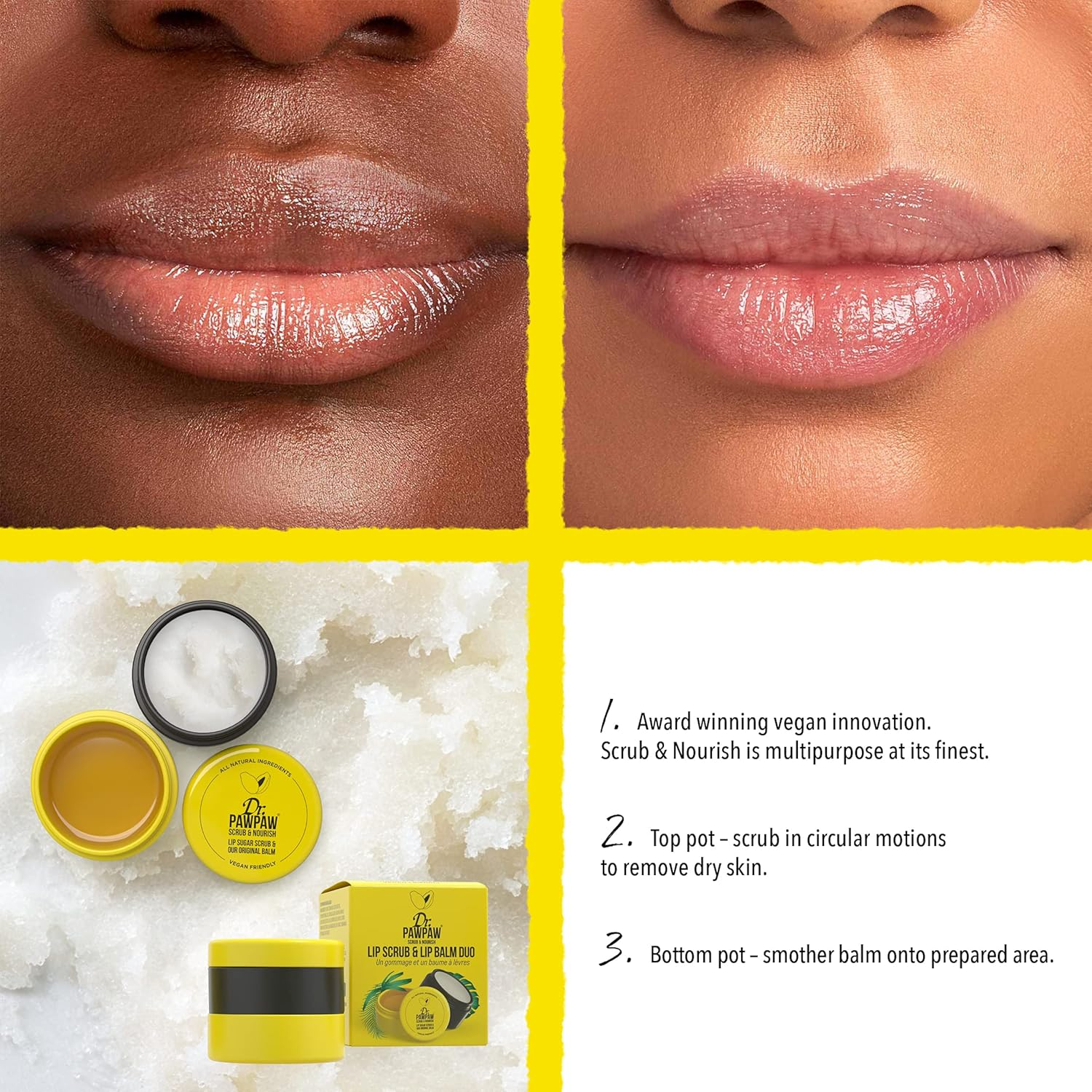Dr.Pawpaw Lip Scrub & Nourish Duo Pot 16G image number 6