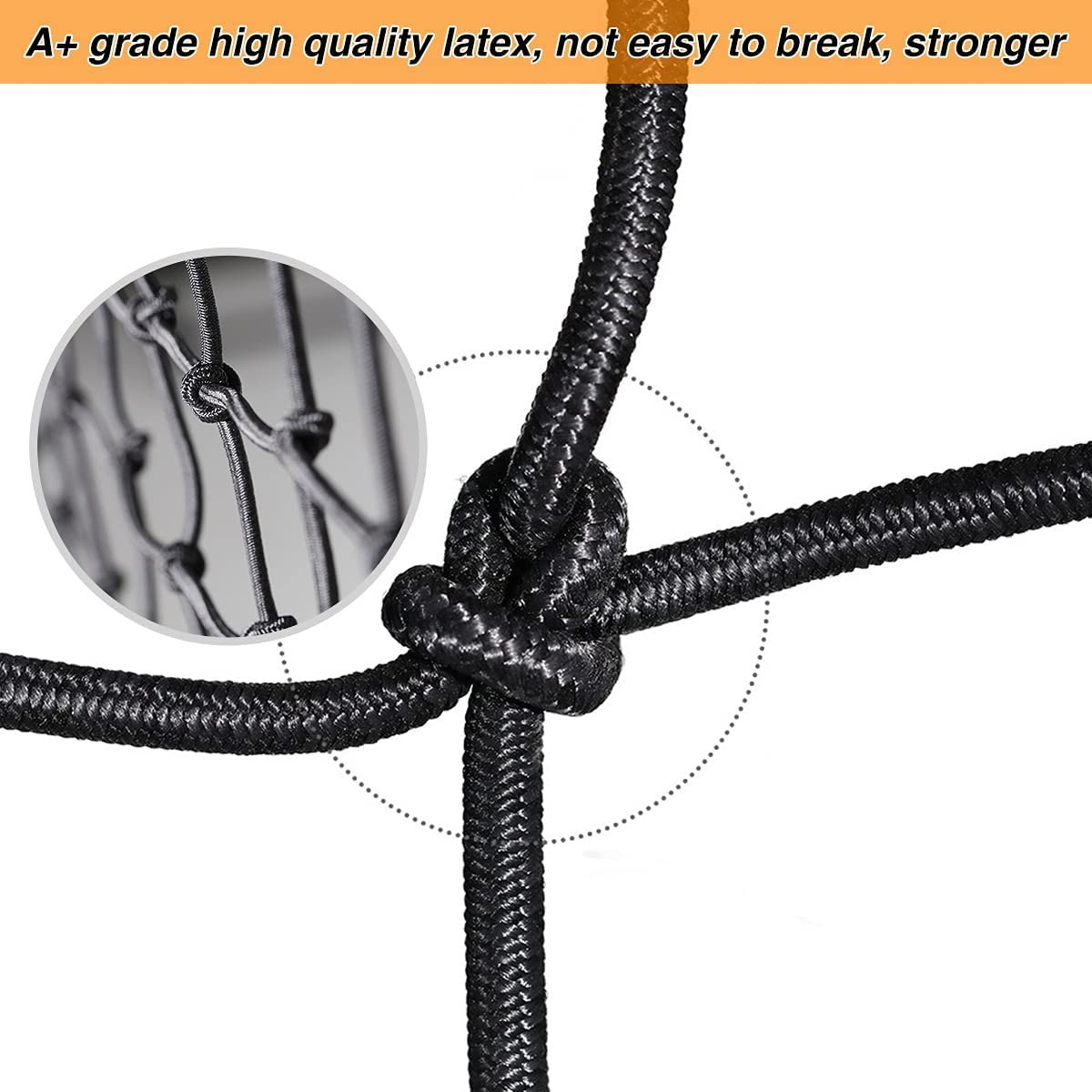 15"X15" Motorcycle Cargo Net Stretches to 30"X30" with 6 Hooks 2''X2'' Mesh for Motorcycle Motorbike Bikes image number 2