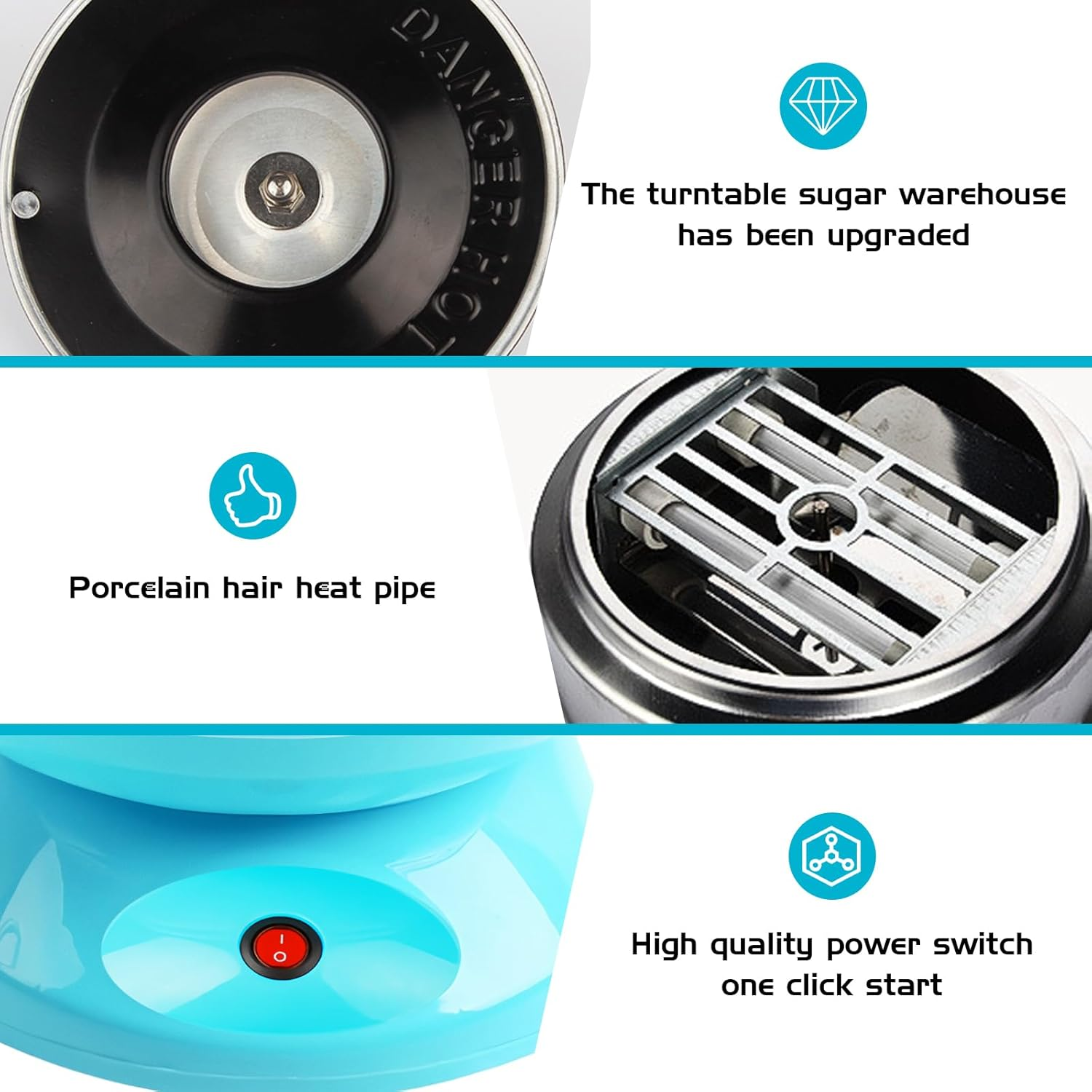 Cotton Candy Machine, Cotton Candy Machine, Electric Candy Floss Maker 450W with Accessories for Birthday Various Holidays Easy to Use and Clean image number 6