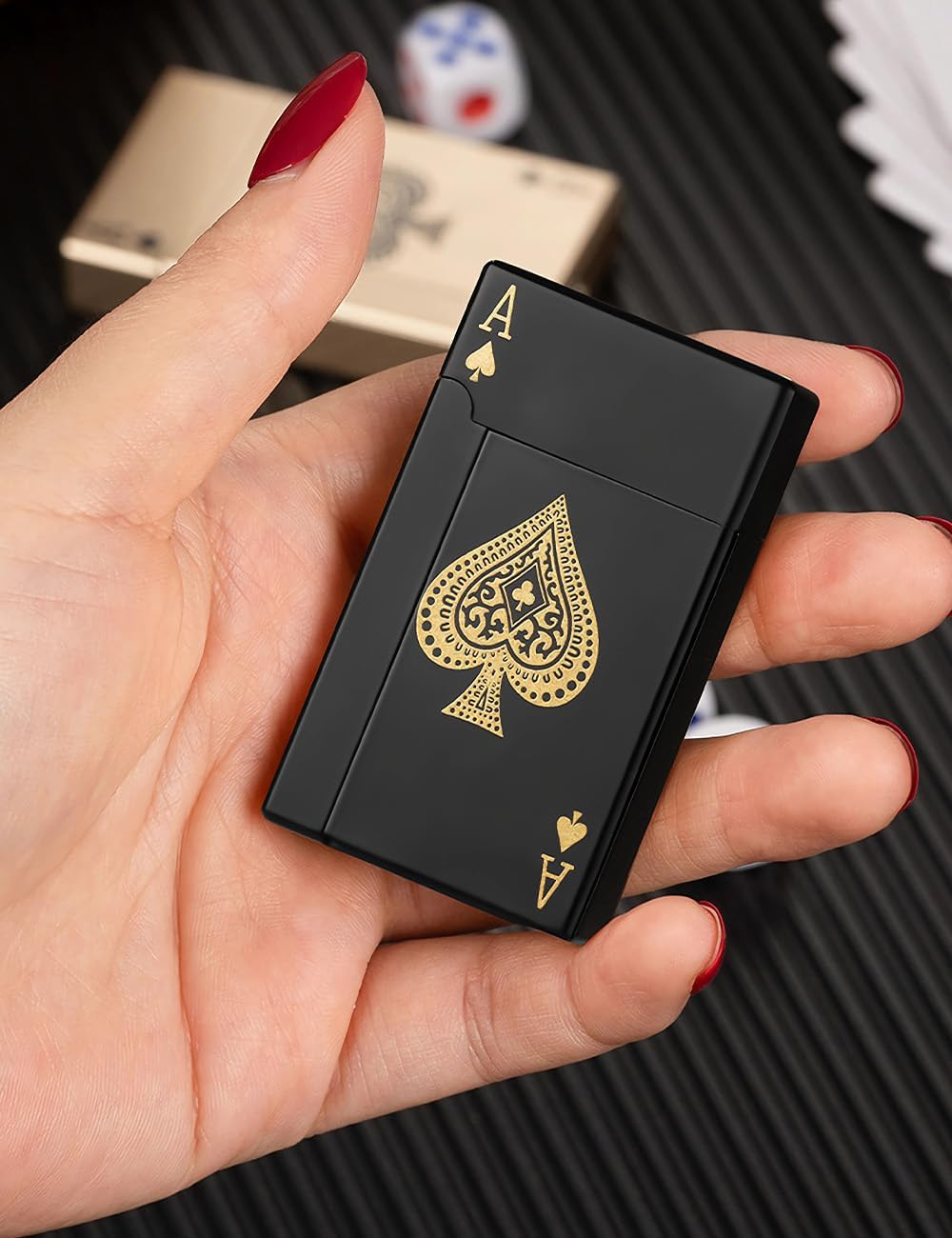 Windproof Jet Flame Lighter - Premium Zinc Alloy, Reusable with Adjustable Flame (Gas Not Include) image number 3