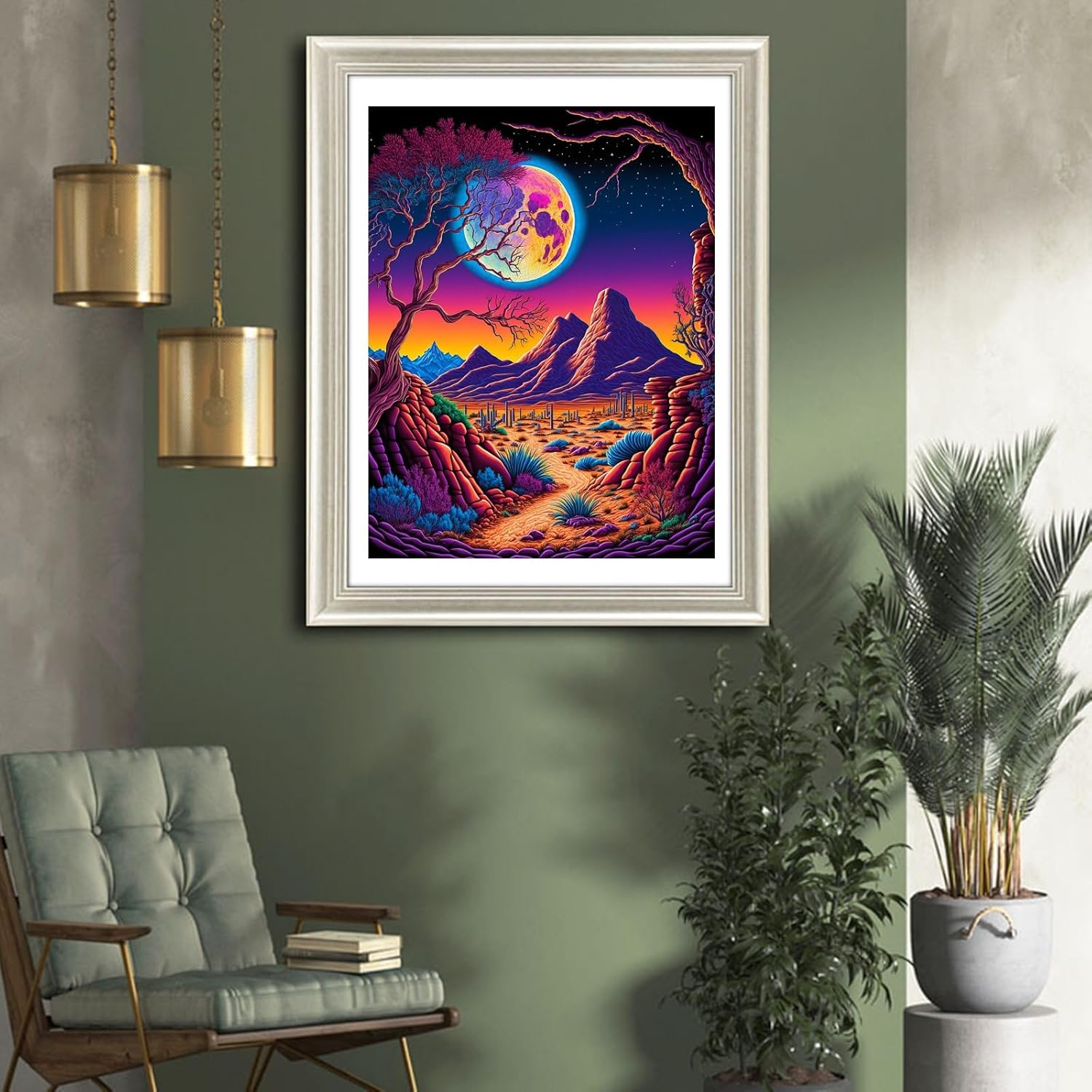 Diamond Painting Kits for Adults, Full Drill Desert Moon Diamond Art Kit for Adults Beginner, DIY 5D Diamond Dots Painting Craft for Home Wall Decor (30X40Cm) image number 4