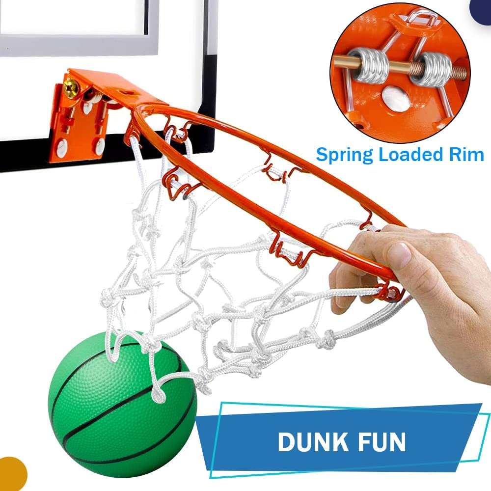 Mini Basketball Hoop for Kid Toddler Adult Toy, over the Door Basketball Hoop with 4 Red Rubber Balls, Space Saving, Office Door Wall Pool Bedroom Sport Party Favors for Boy Girl Age 3+ 4 5 6 7 8 image number 1