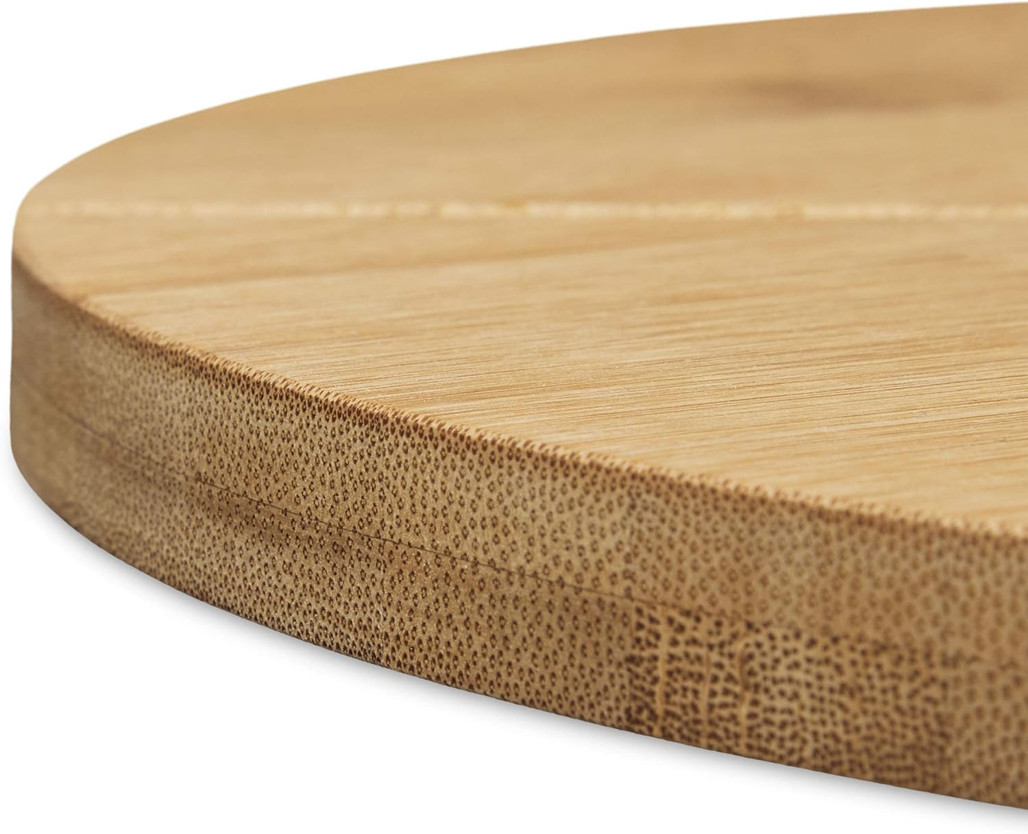 Relaxdays Bamboo Pizza Plate 33 Cm Diameter, Wooden Chopping Board, Cut-Resistant Pizza Board with 6 Compartments for Evenly Large Pieces, Wooden Plate for Pizza, Natural, 33 X 33 X 1.5 Cm