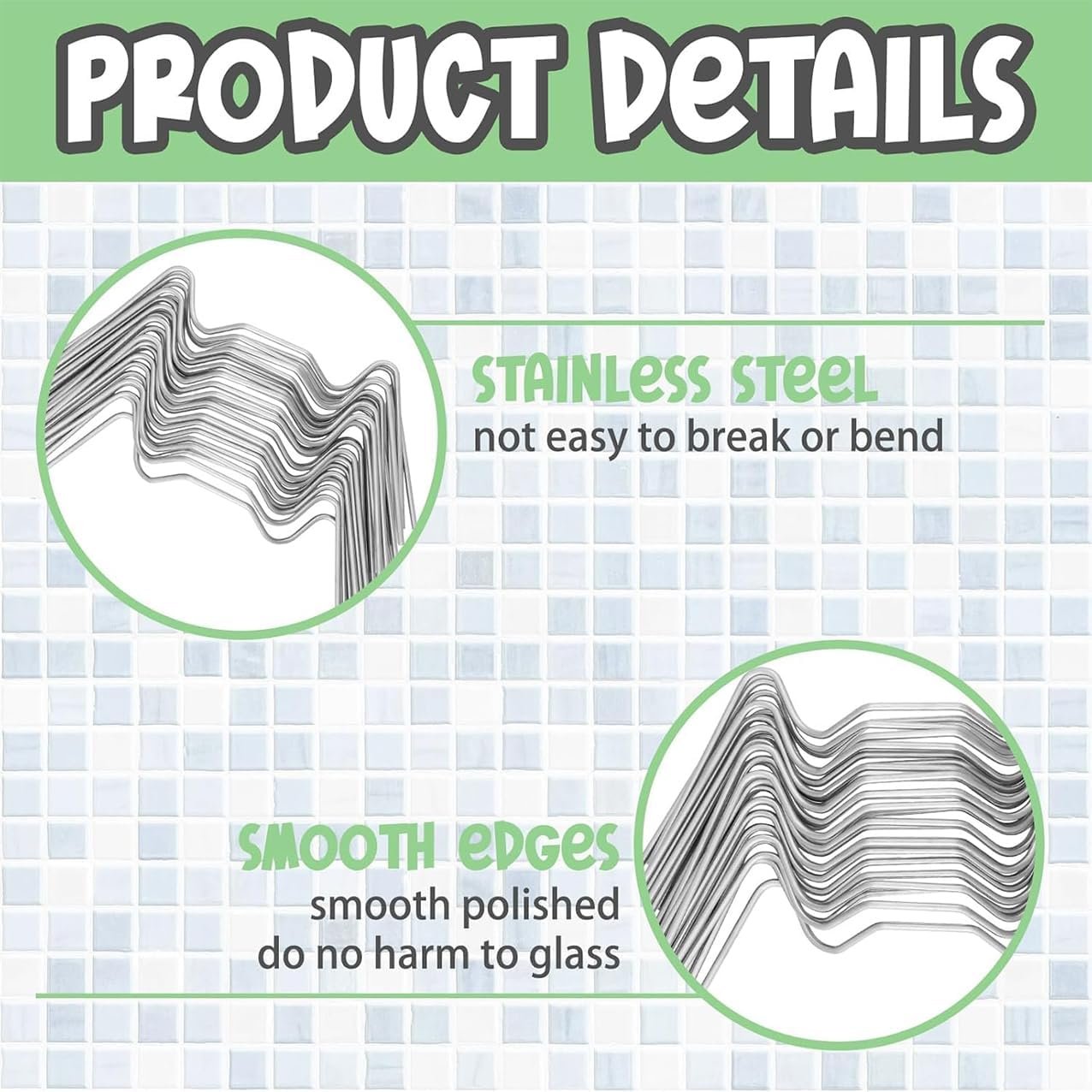 100Pcs Greenhouse Z and W Clips for Greenhouse Glass Panes, Glasshouses Garden Protection, Easy Hand Installation No Tools Needed, Green House Glass Clips Fixings image number 1