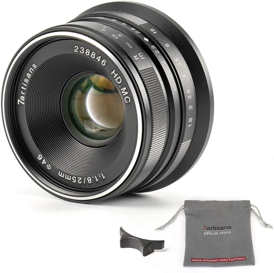 7Artisans 25Mm F1.8 APS-C Wide -Angle Manual Focus Lens for Sony Emount Cameras like A7 A7II A7R A7RII A7S A7SII A6500 A6300 A6000 A5100 A5000 EX-3 NEX-3N NEX-3R NEX-F3K NEX-5 NEX-5N (Black) image number 5