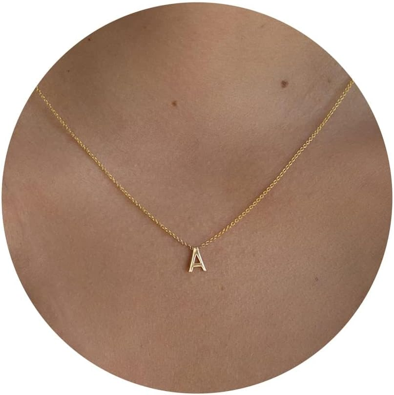 Gold Initial Necklace for Women Girls Dainty Choker Letter Necklace
