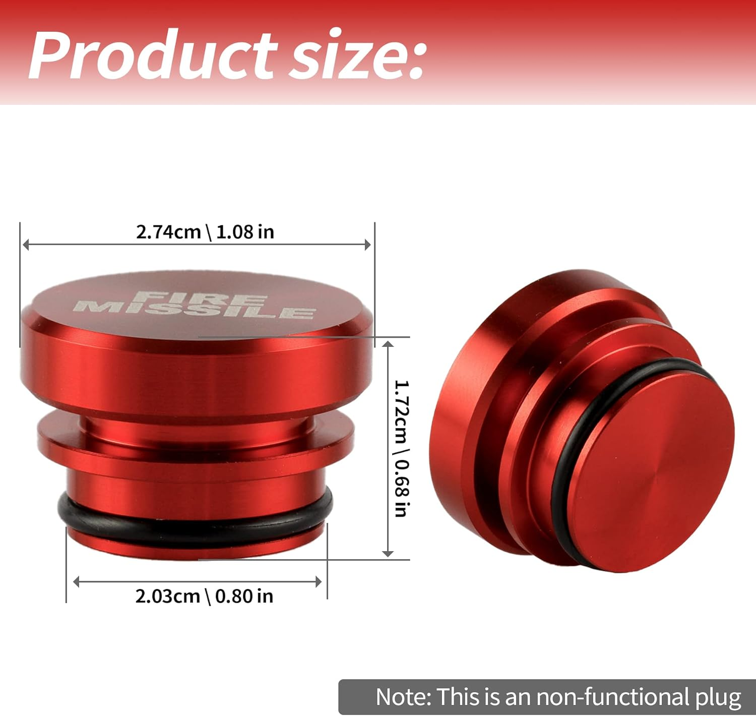 UYYE Cigarette Lighter Plug Billet Aluminum Dustproof Plug,Fire Missile Button,Car Interior Accessories Fits Most Automotive Vehicles and Boats with Standard 12 Volt Power Source,Red - (E+F)-Red image number 6