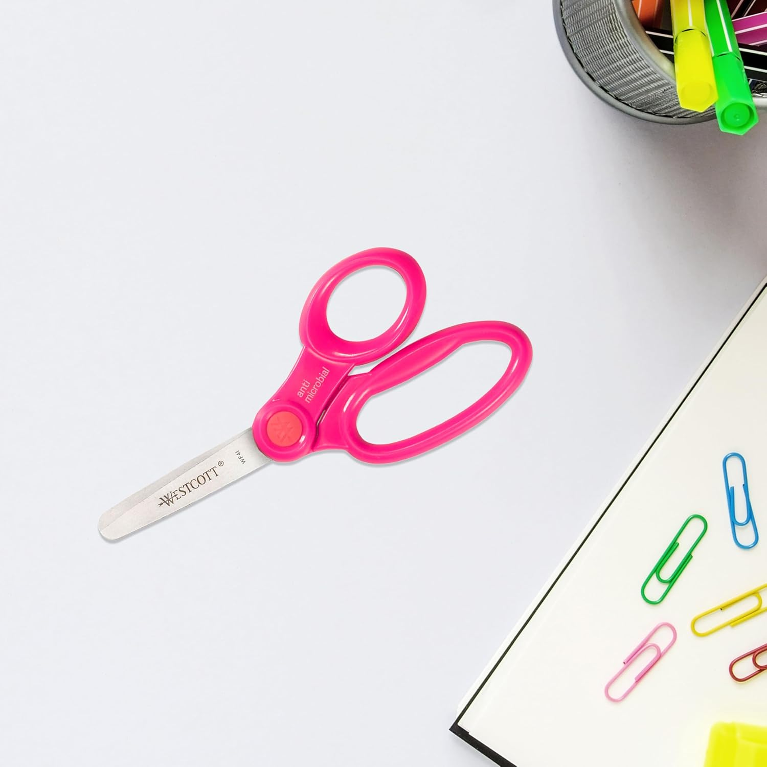 Westcott 5" School Pack of Kids Scissors with Anti-Microbial Protection, Blunt, Assorted Colors (Pack of 12) image number 3